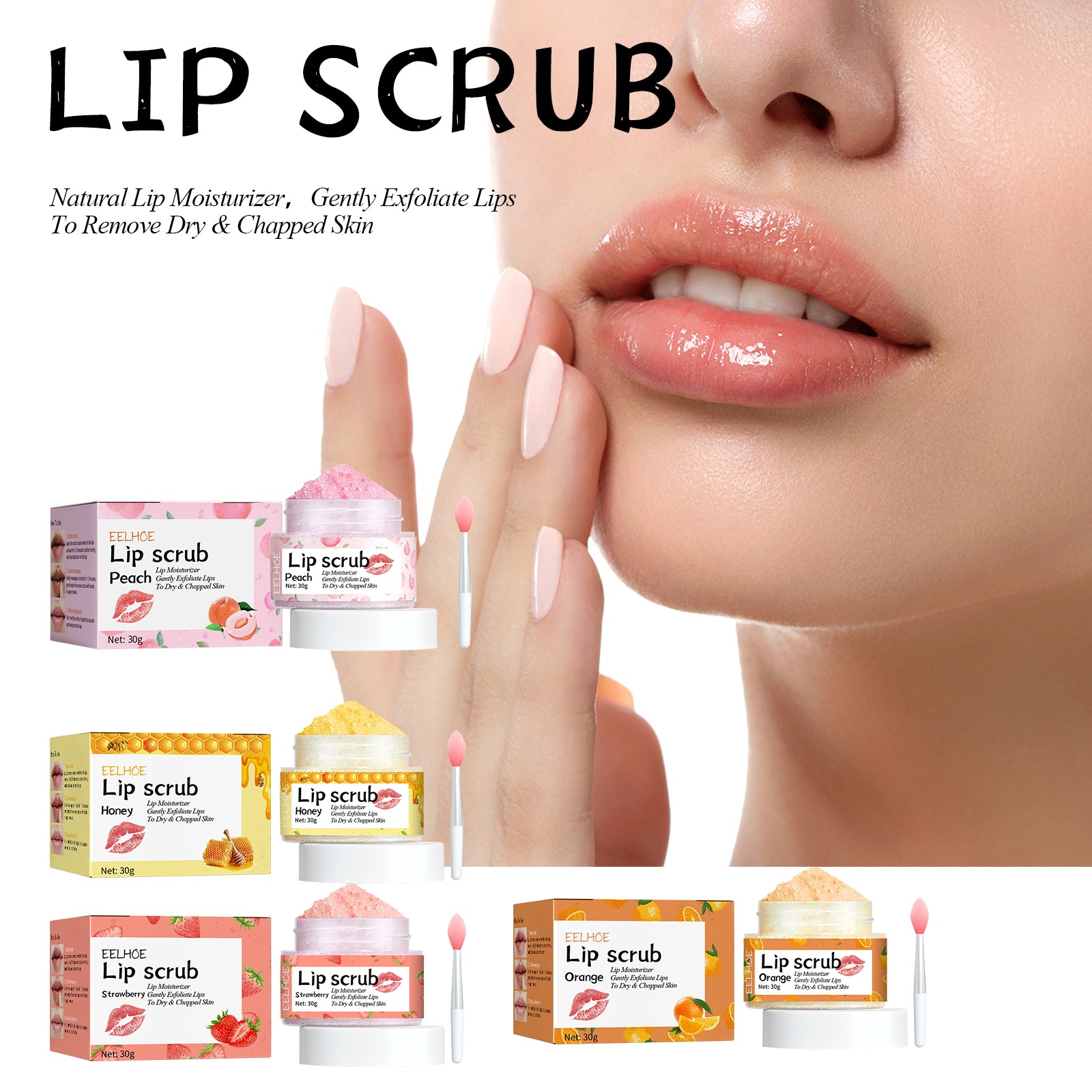 Strawberry Lip Scrub – Moisturizing, Exfoliating & Prevents Dry Cracked Lips - Icon Her