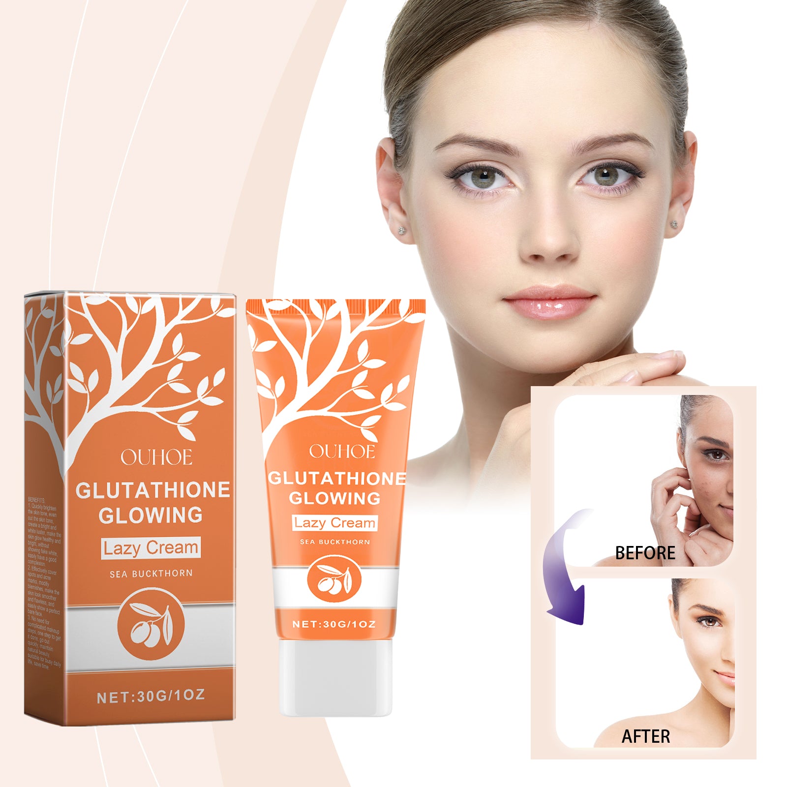 Glutathione Lazy Cream – Brightening, Moisturizing & Natural No Fake White - Icon Her