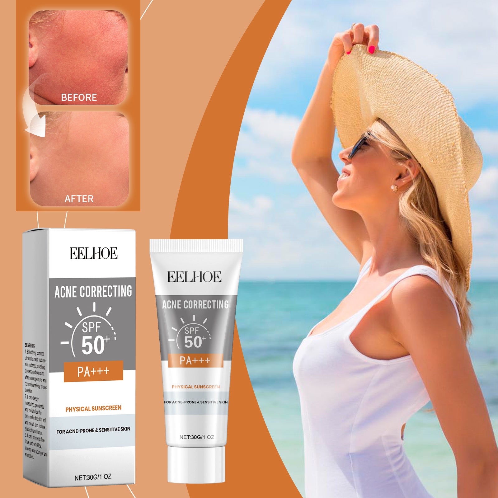 SPF 50+ Sunscreen For Acne Prone Skin – Hydrating, Nourishing & Moisturizing Facial SPF - Icon Her