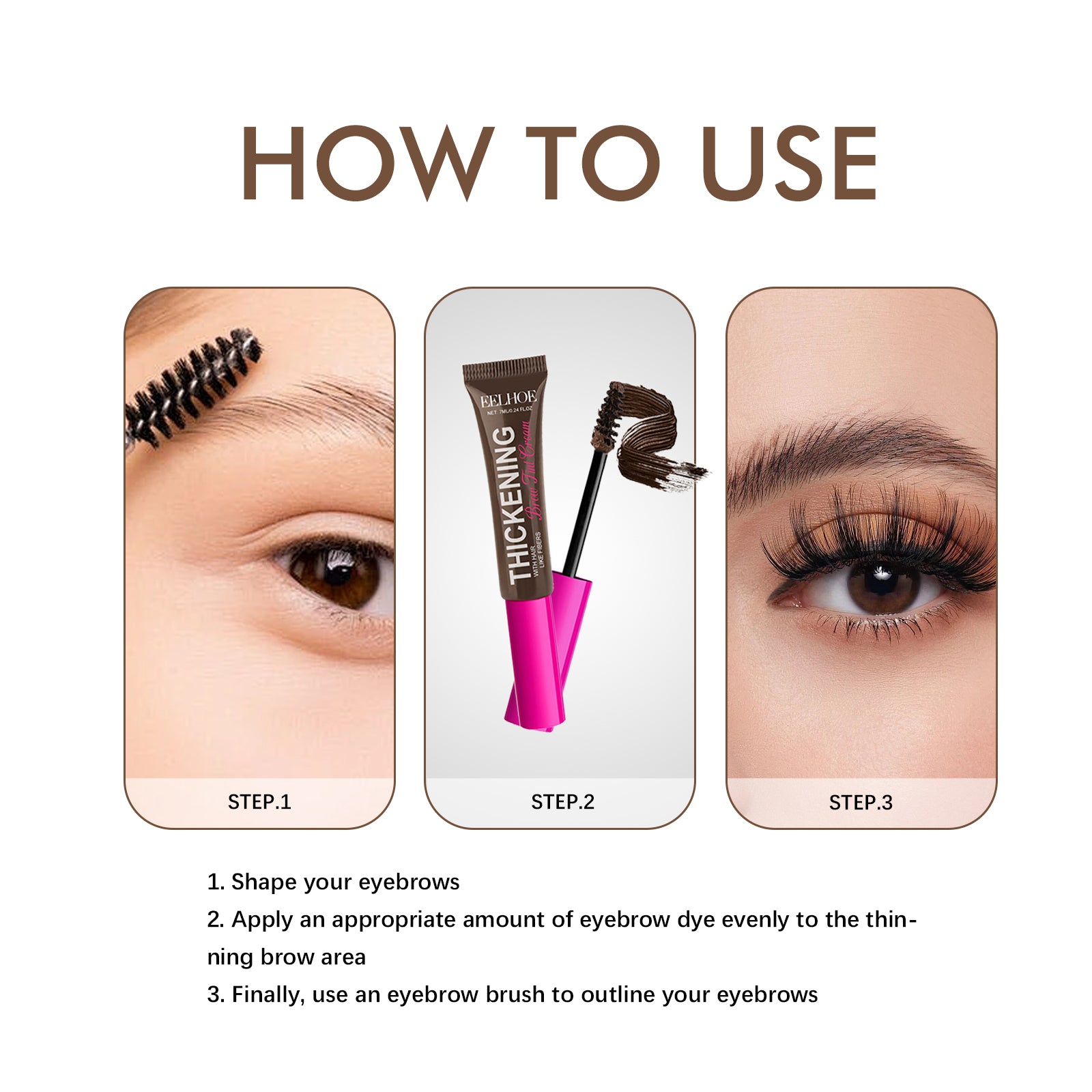 Fiber Brow Dye – Natural, Waterproof & 3D Eyebrow Color Makeup - Icon Her