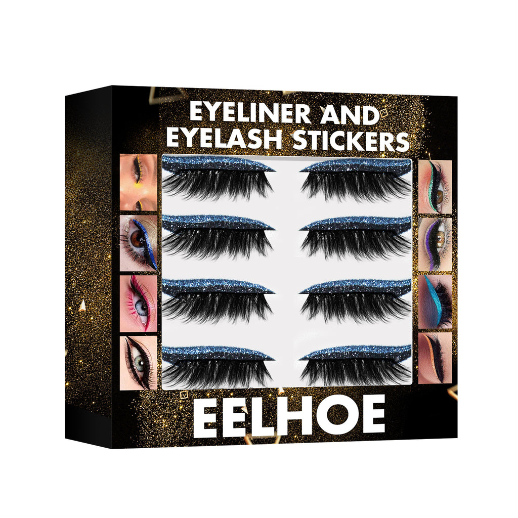 3D Glitter Eyeliner & False Eyelash Stickers - Glue-Free Self-Adhesive Lash & Liner Set - Icon Her