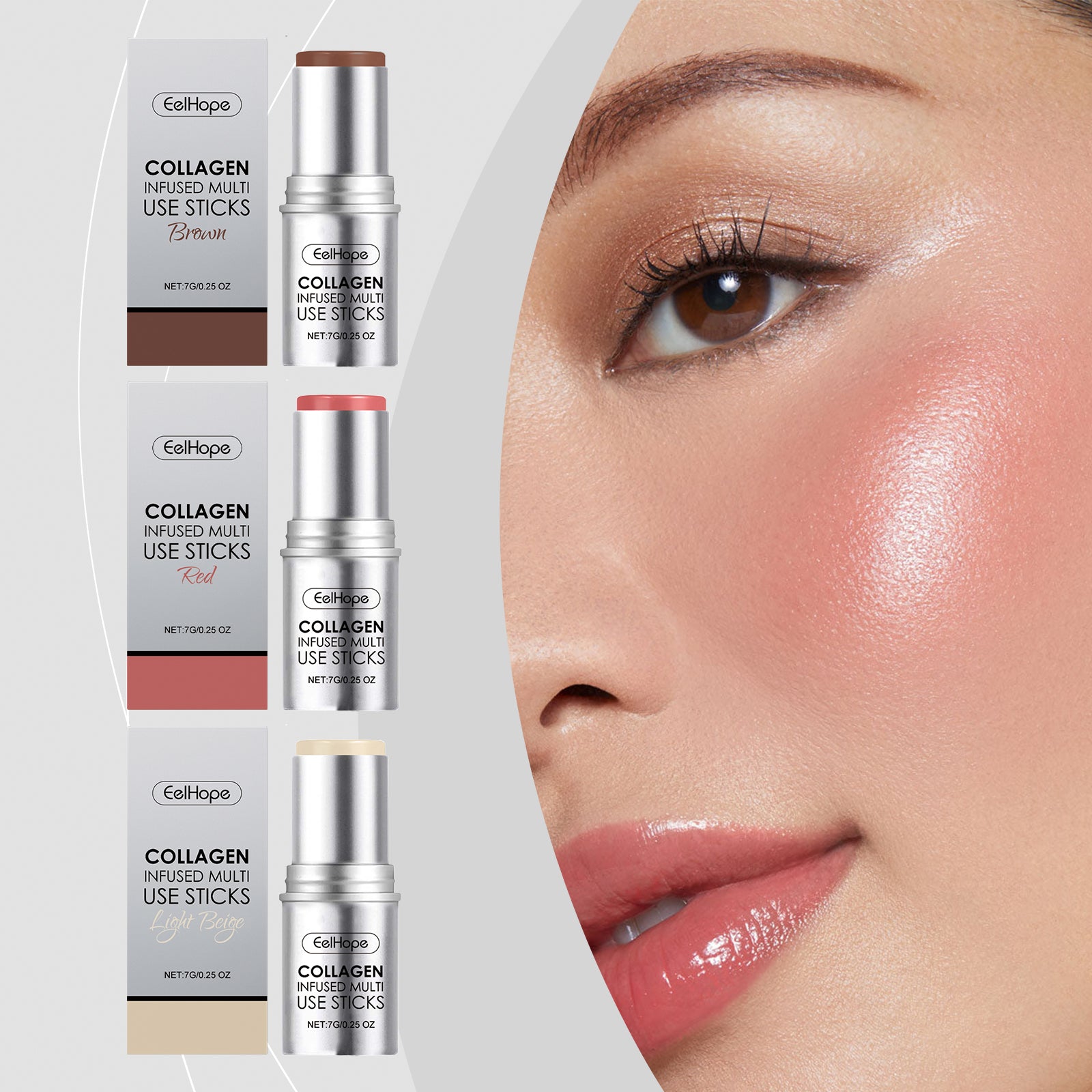 Collagen Blush Stick – Moisturizing, Natural & Multicolor Makeup - Icon Her