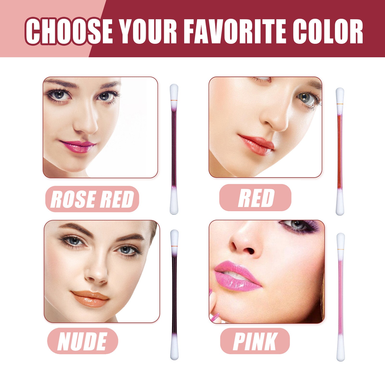 Cotton Swab Lipstick – Portable, Non-Stick Cup & Moisturizing Lip Glaze - Icon Her