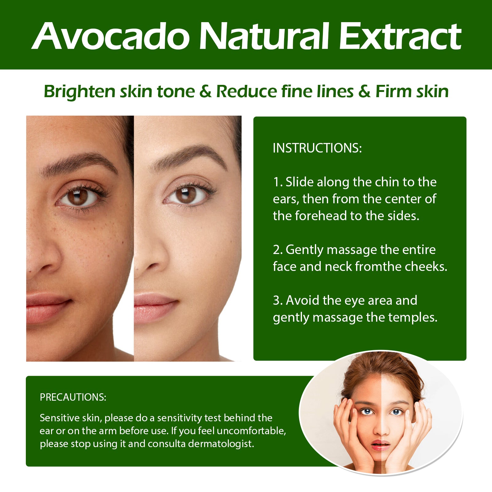 Avocado Face Serum – Brightening, Fine Lines Reducer & Moisturizing Essence - Icon Her