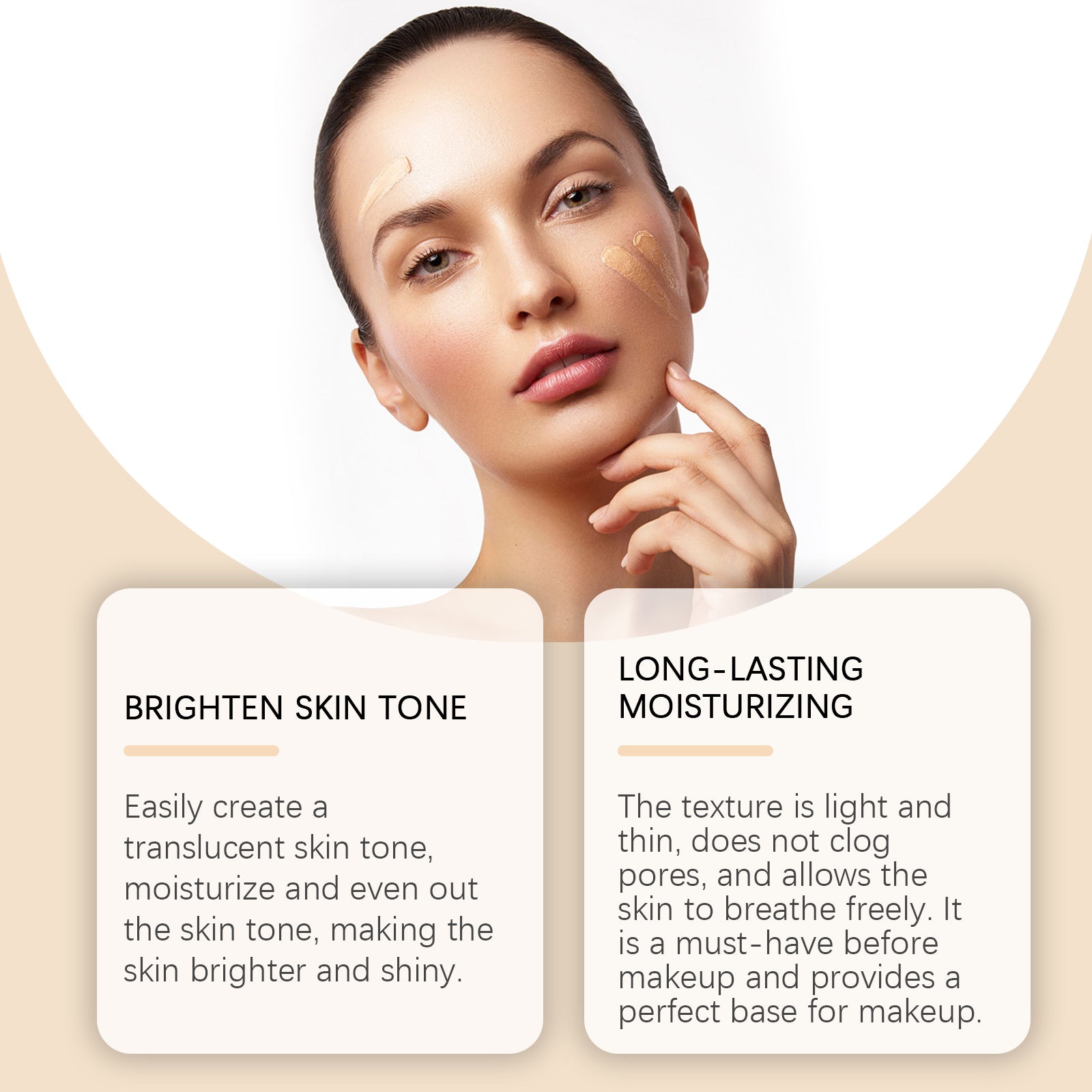 Natural Brightening CC Cream - Hydrating & Color Correcting Tone-Up Base - Icon Her