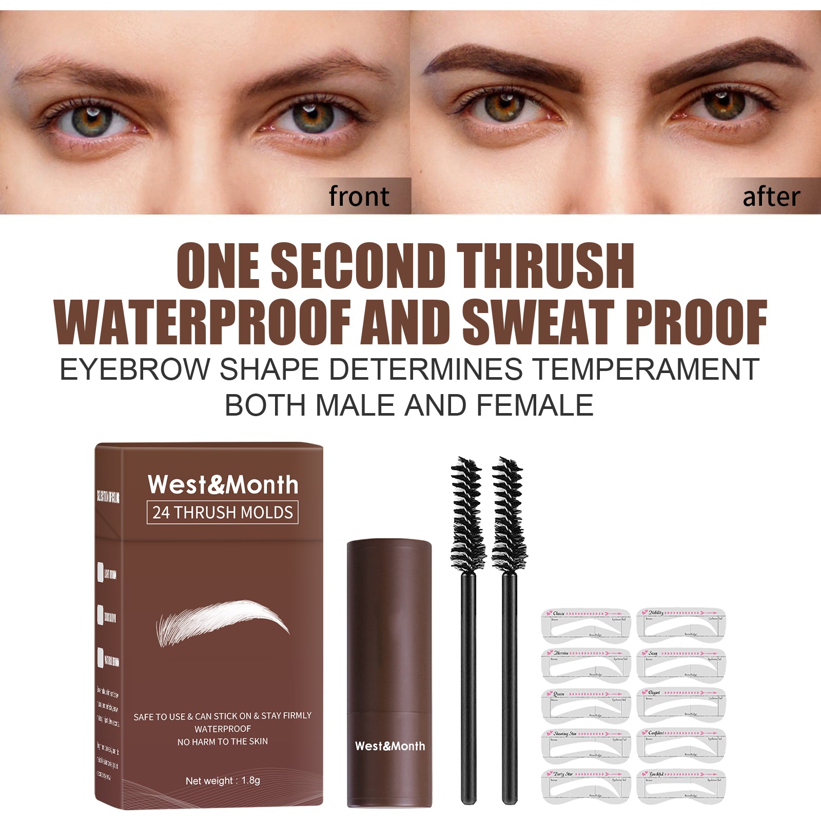 24 Eyebrow Stencils – Waterproof, Sweat-Resistant & Lazy Brow Set - Icon Her
