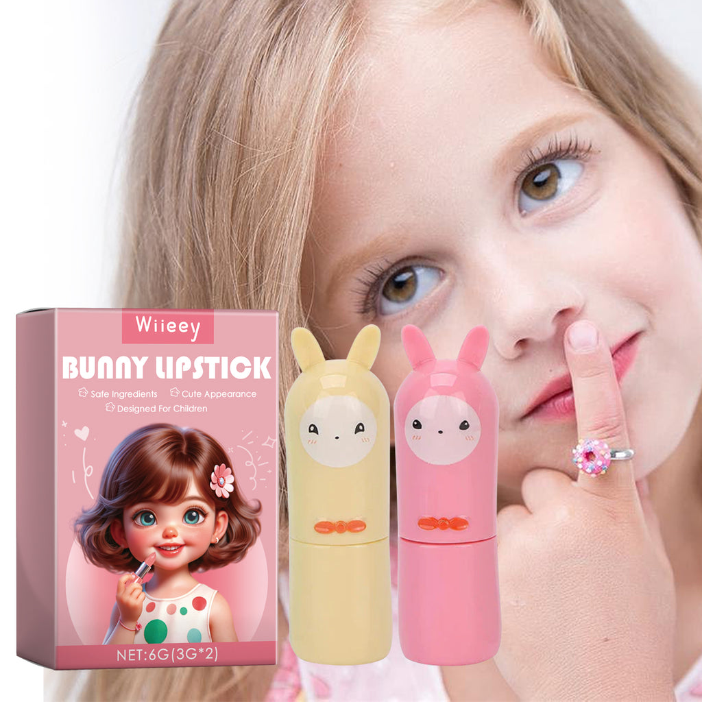Bunny Lip Gloss Girls Lipstick – Easy Clean, Fun Children's Play Makeup - Icon Her