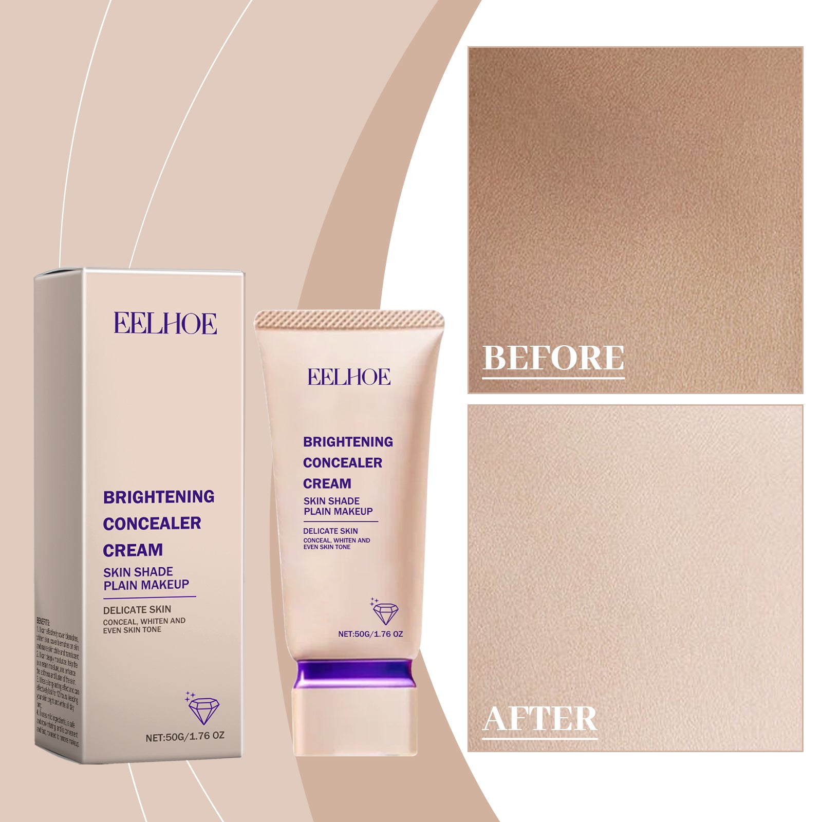 Concealer Brightening Cream – Natural, Light Texture & Fresh Nude Makeup - Icon Her