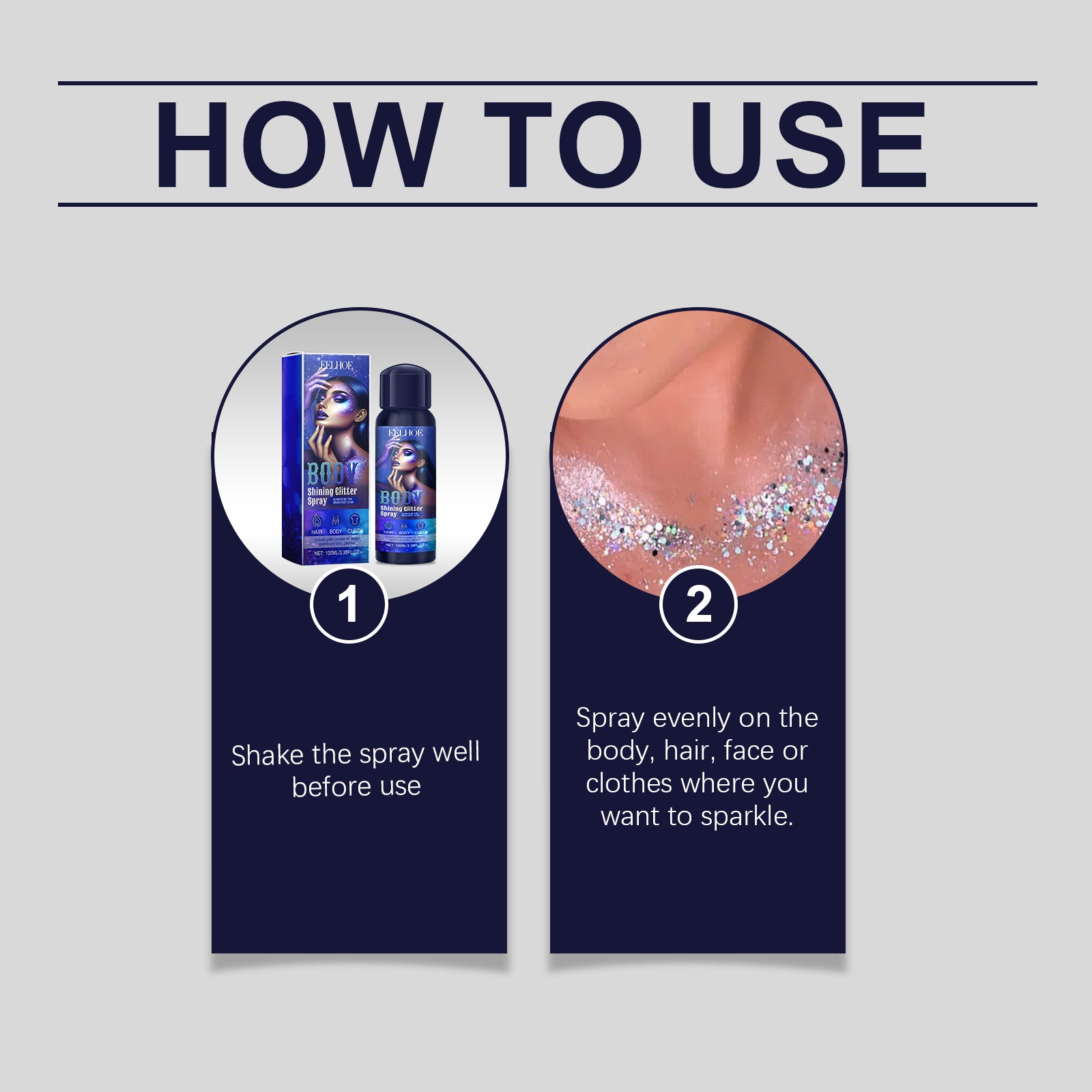 Highlighter Glitter Spray – Natural, 3D & Long-Lasting Body Shimmer - Icon Her
