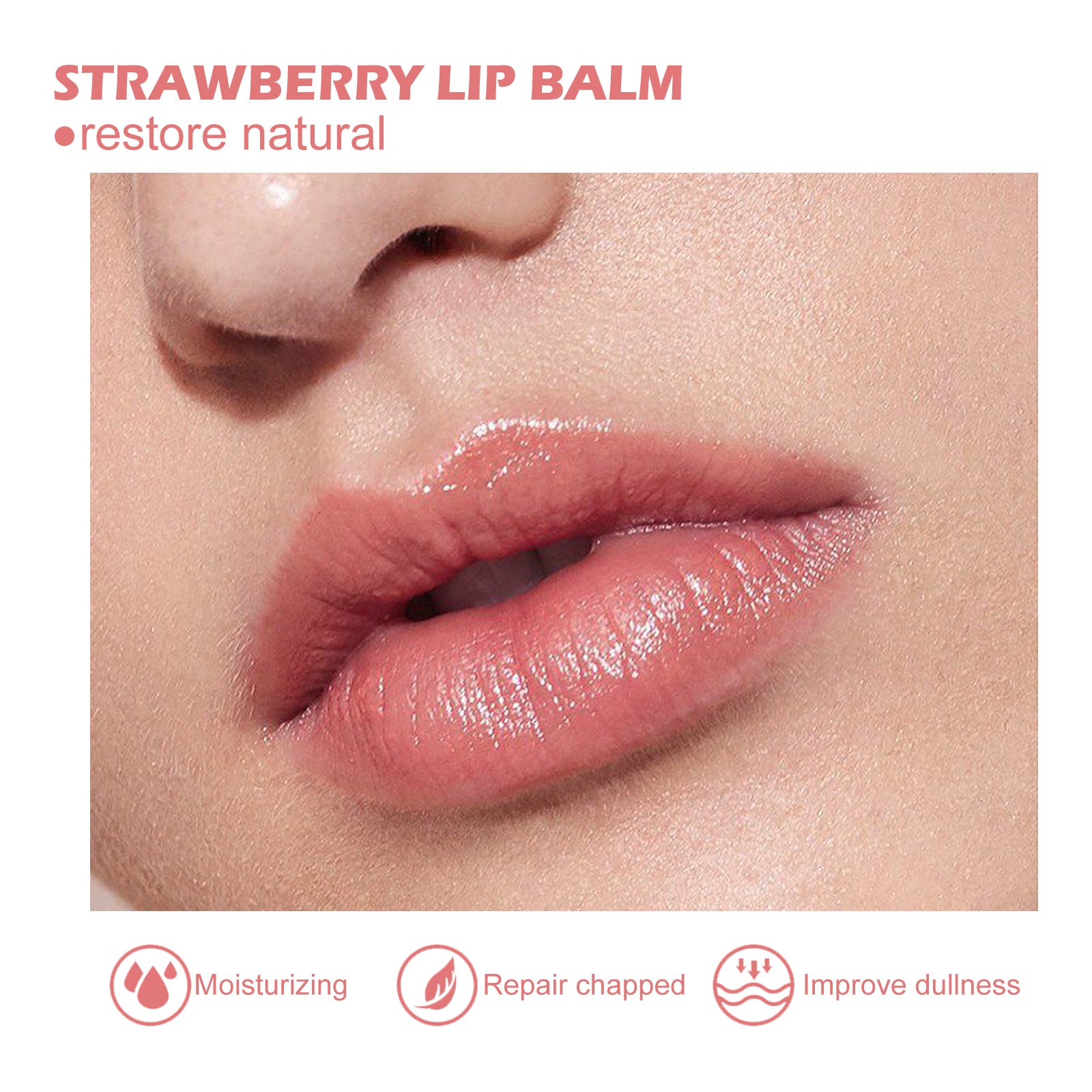 Strawberry Hydrating Lip Mask - Line-Smoothing & Exfoliating Lip Treatment - Icon Her