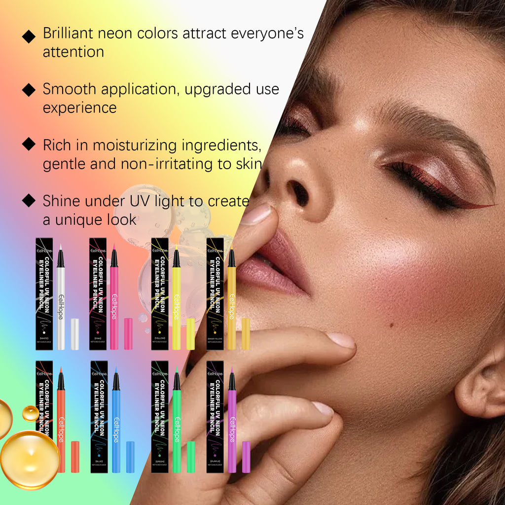Neon Liquid Eyeliner (Orange-Red) – Smooth, Long-Lasting Party Eye Makeup - Icon Her