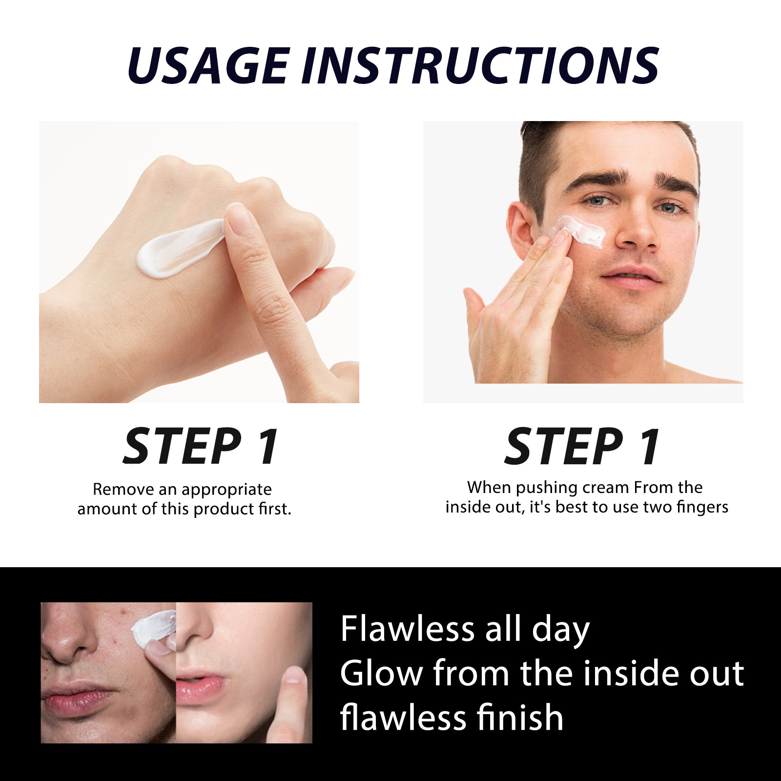 Men's Light Tone-Up Cream - Refreshing & Pore-Blurring Invisible Coverage - Icon Her