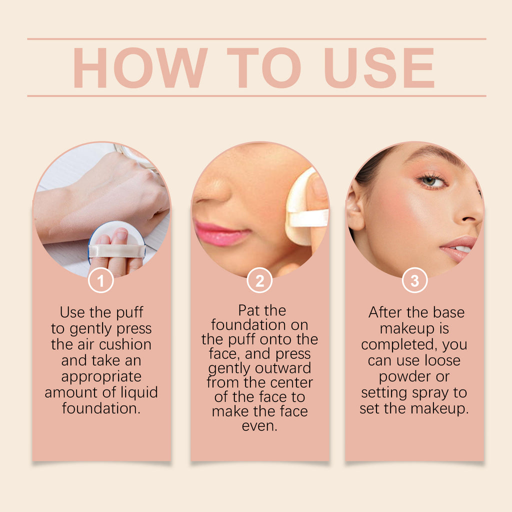 Compact Air Cushion Foundation (Natural Shade) - Lightweight Concealer & Moisture Base - Icon Her