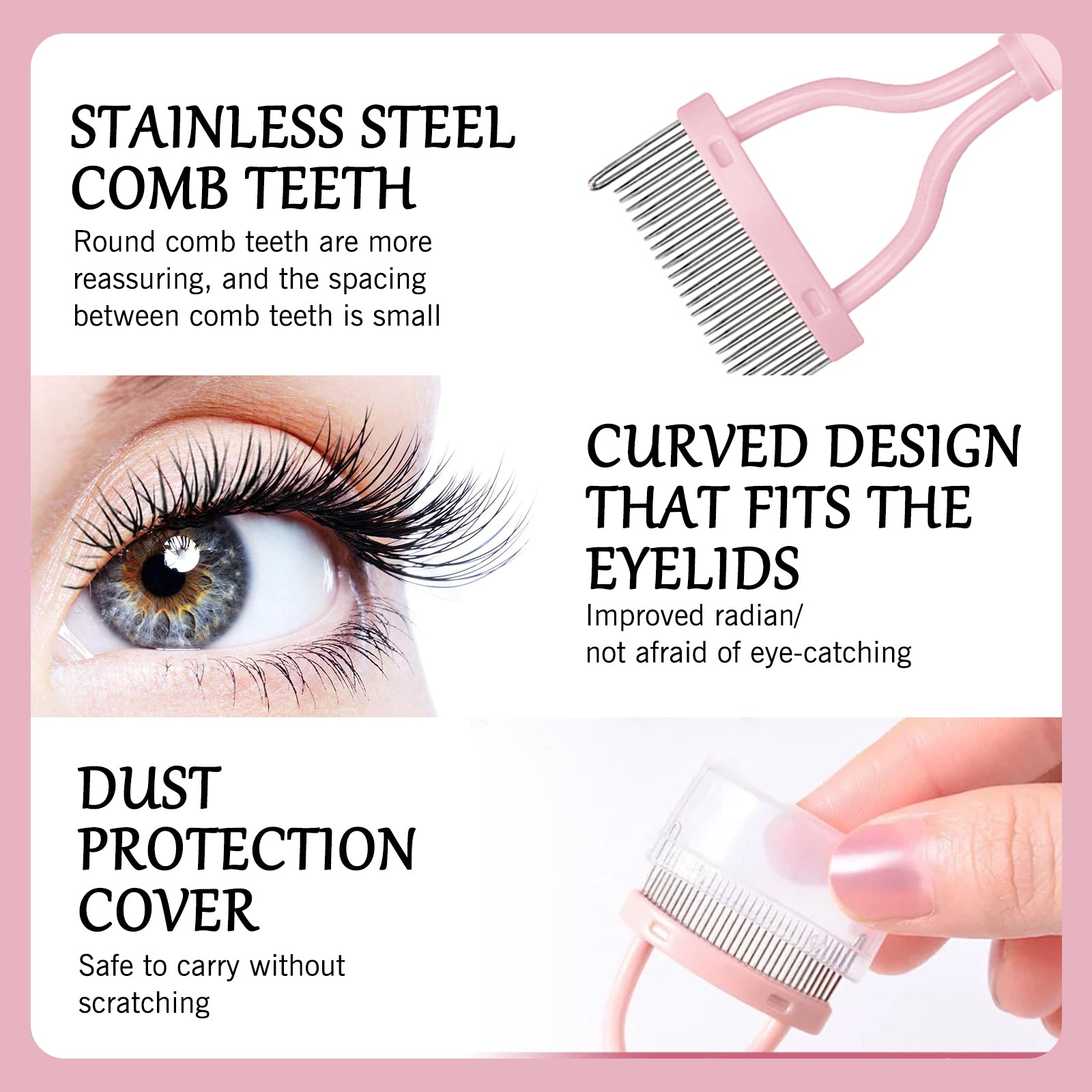 Eyelash Separator Comb & Defining Brush - Anti-Clumping Lash Filter Tool - Icon Her
