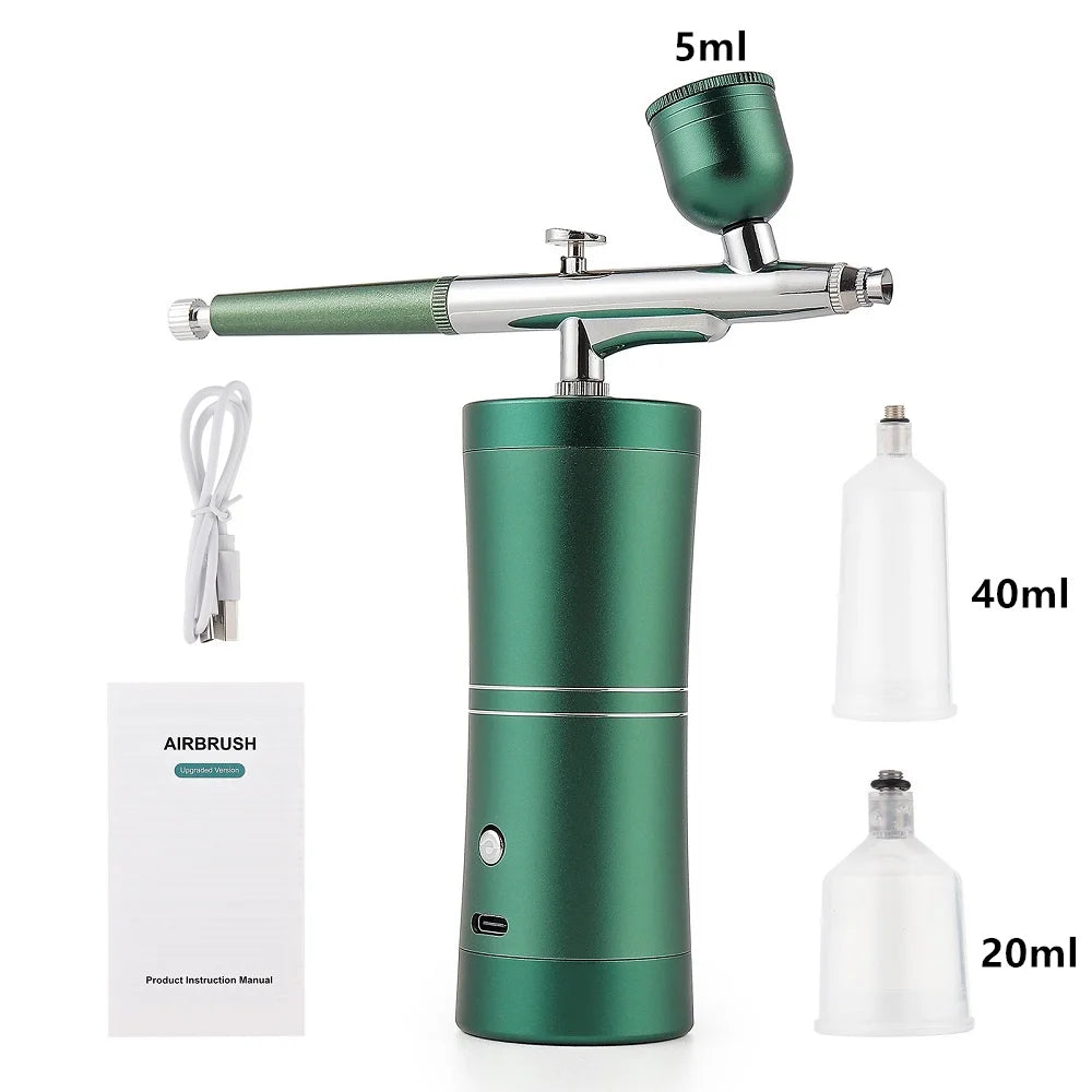 Mini Pink Airbrush Kit - 0.3mm Precision Nano Fog Mist Sprayer