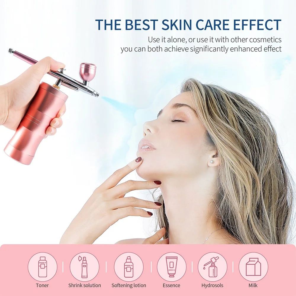 Mini Pink Airbrush Kit - 0.3mm Precision Nano Fog Mist Sprayer