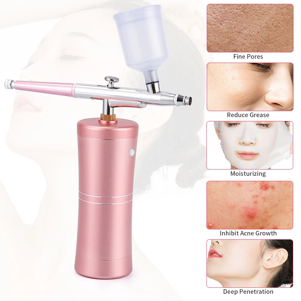 Mini Pink Airbrush Kit - 0.3mm Precision Nano Fog Mist Sprayer