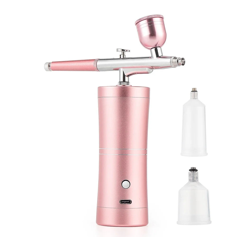 Mini Pink Airbrush Kit - 0.3mm Precision Nano Fog Mist Sprayer