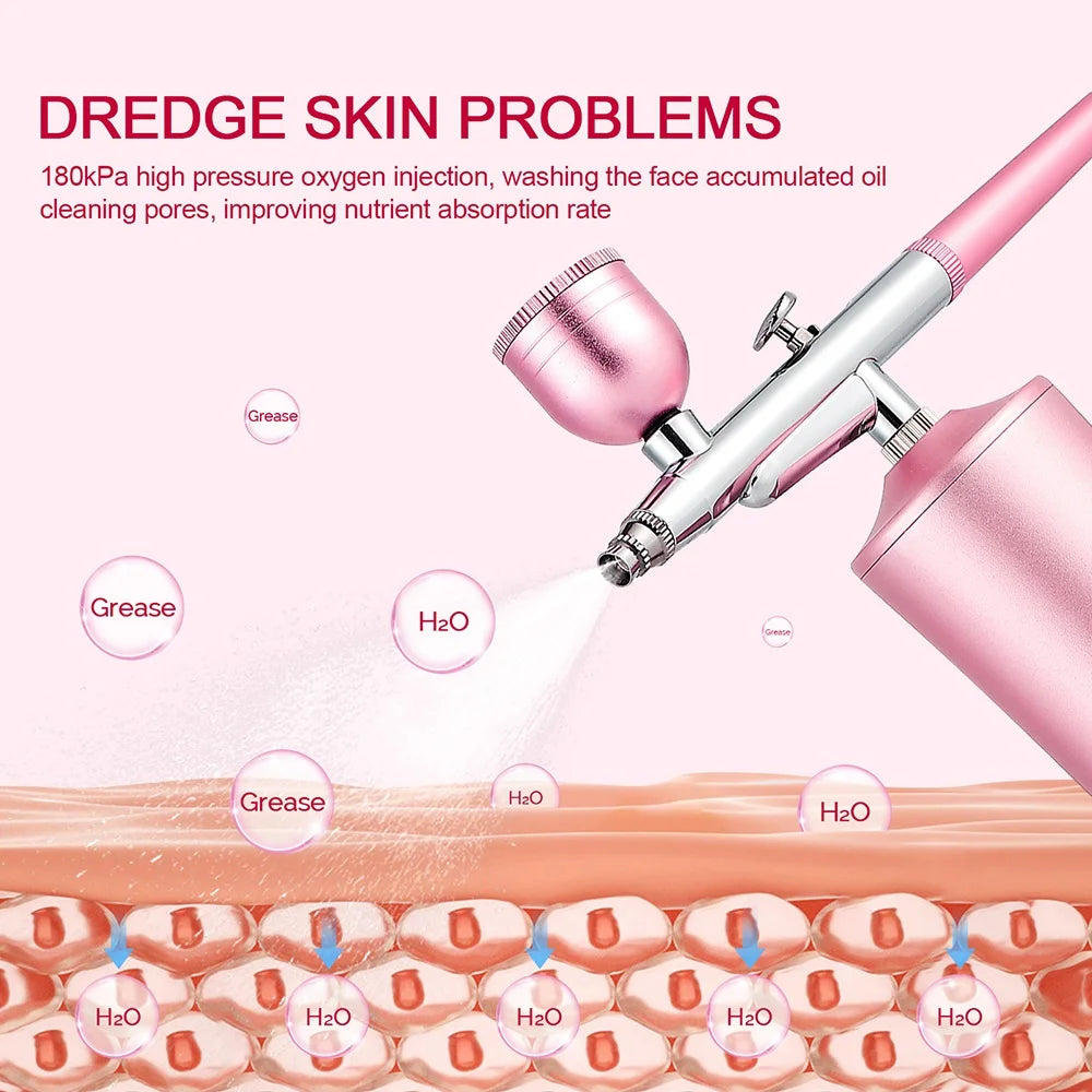 Mini Pink Airbrush Kit - 0.3mm Precision Nano Fog Mist Sprayer