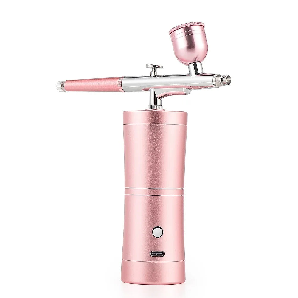 Mini Pink Airbrush Kit - 0.3mm Precision Nano Fog Mist Sprayer