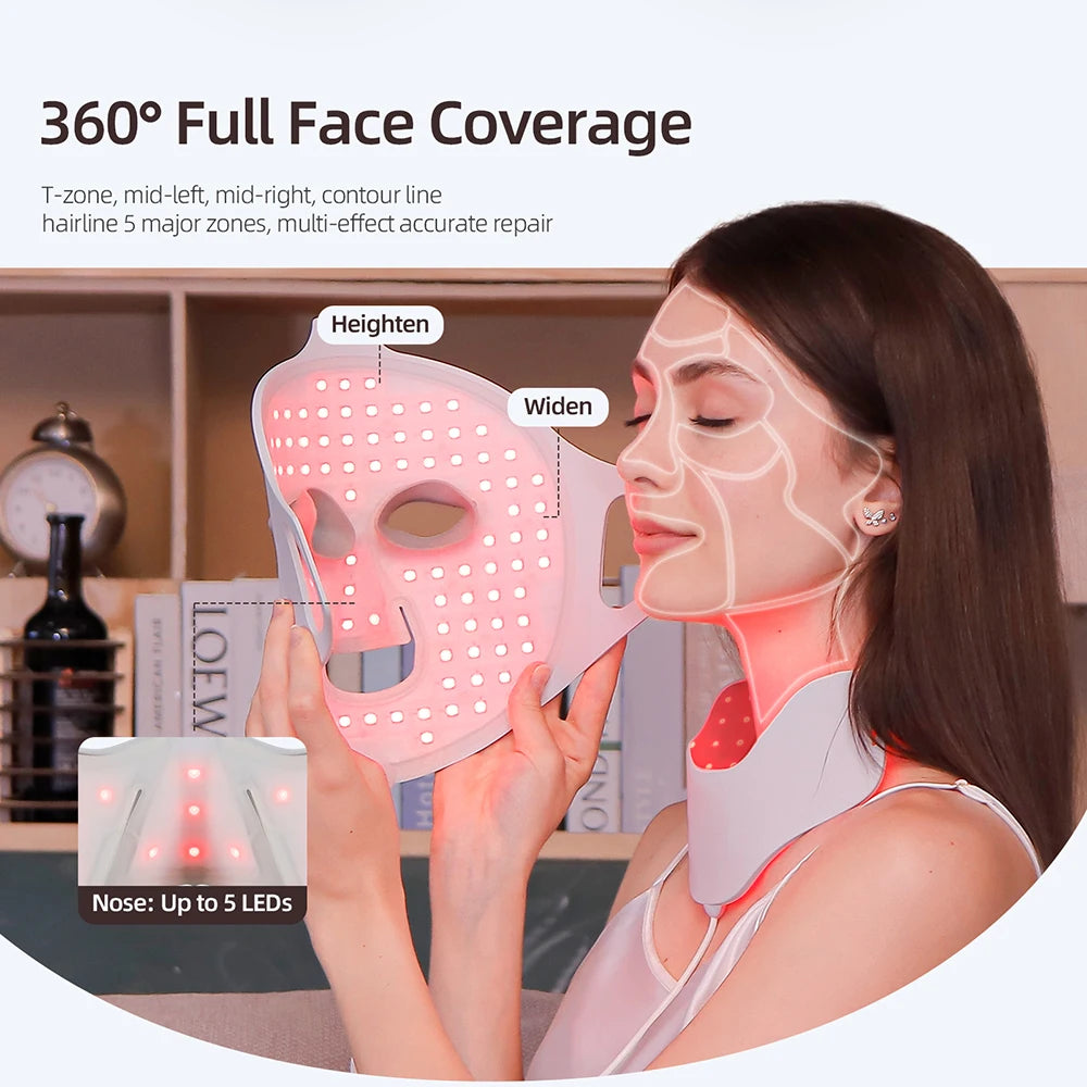 7 Colors Photon Face & Neck LED Mask - 3D Flexible Silicone Beauty Mask - Icon Her