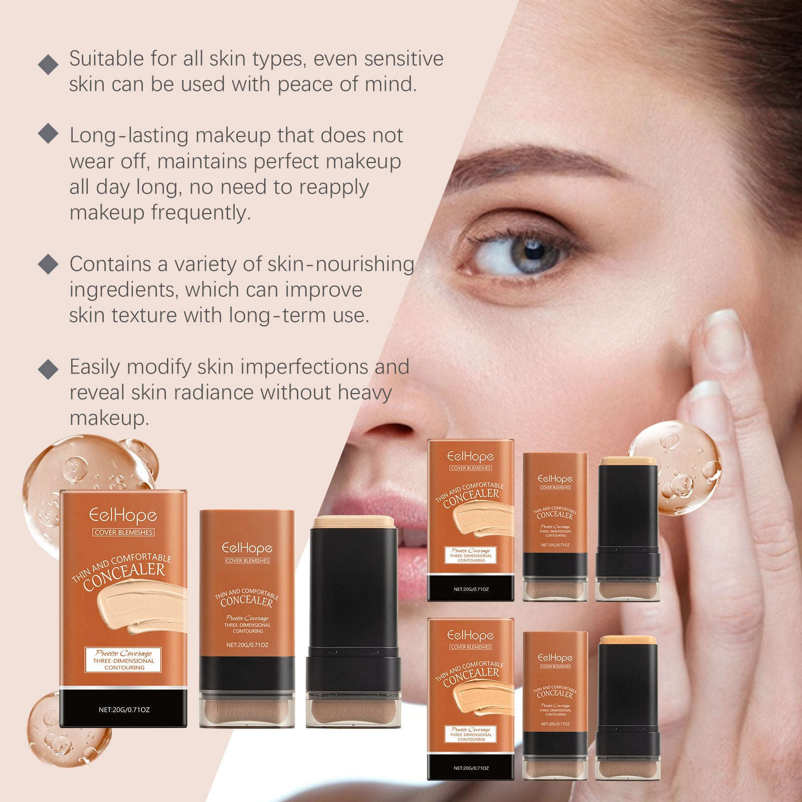 Clear Concealer Foundation Stick – Lightweight, Radiant & Moisturizing - Icon Her