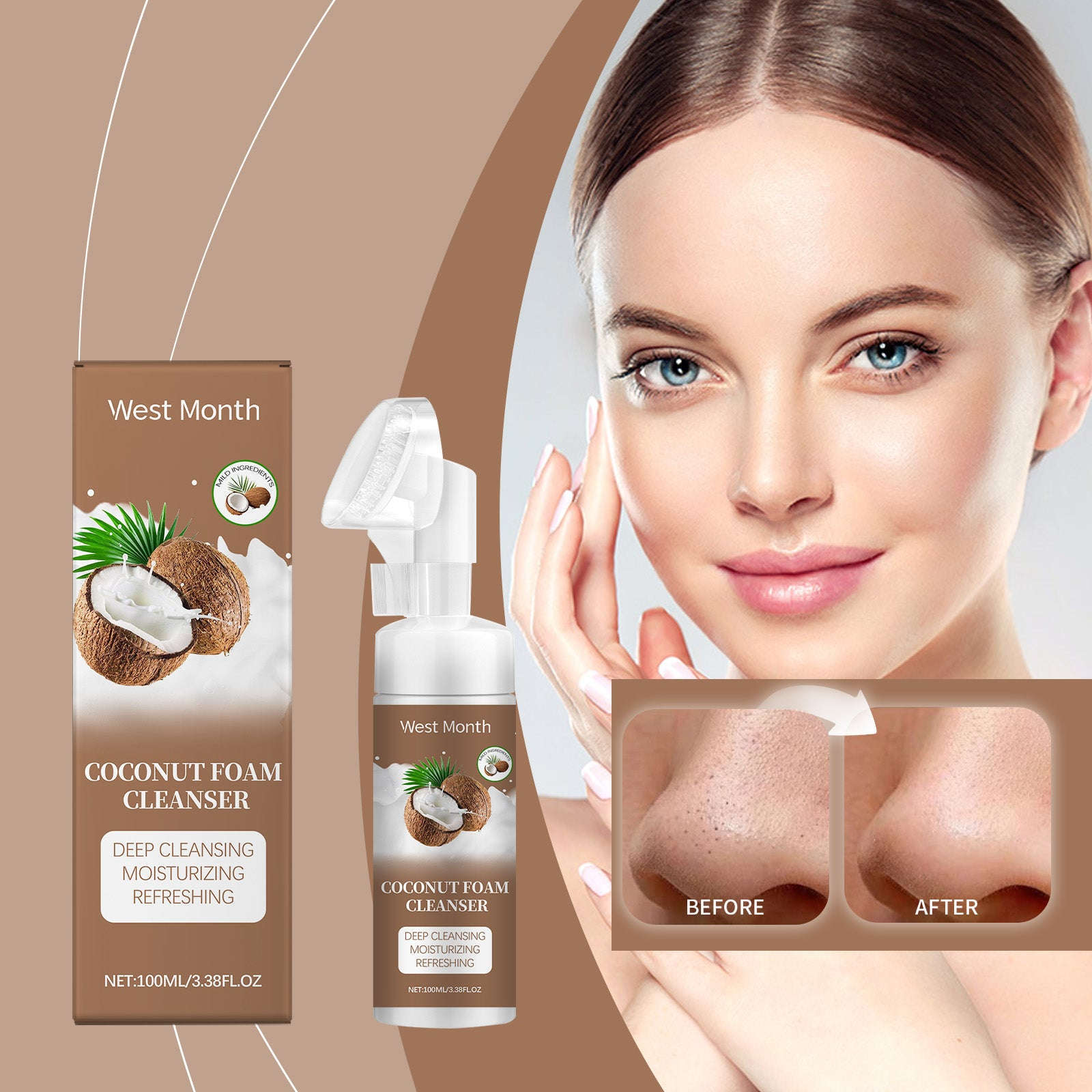 Coconut Foam Cleanser - Gentle Pore Cleansing & Refreshing Face Wash - Icon Her
