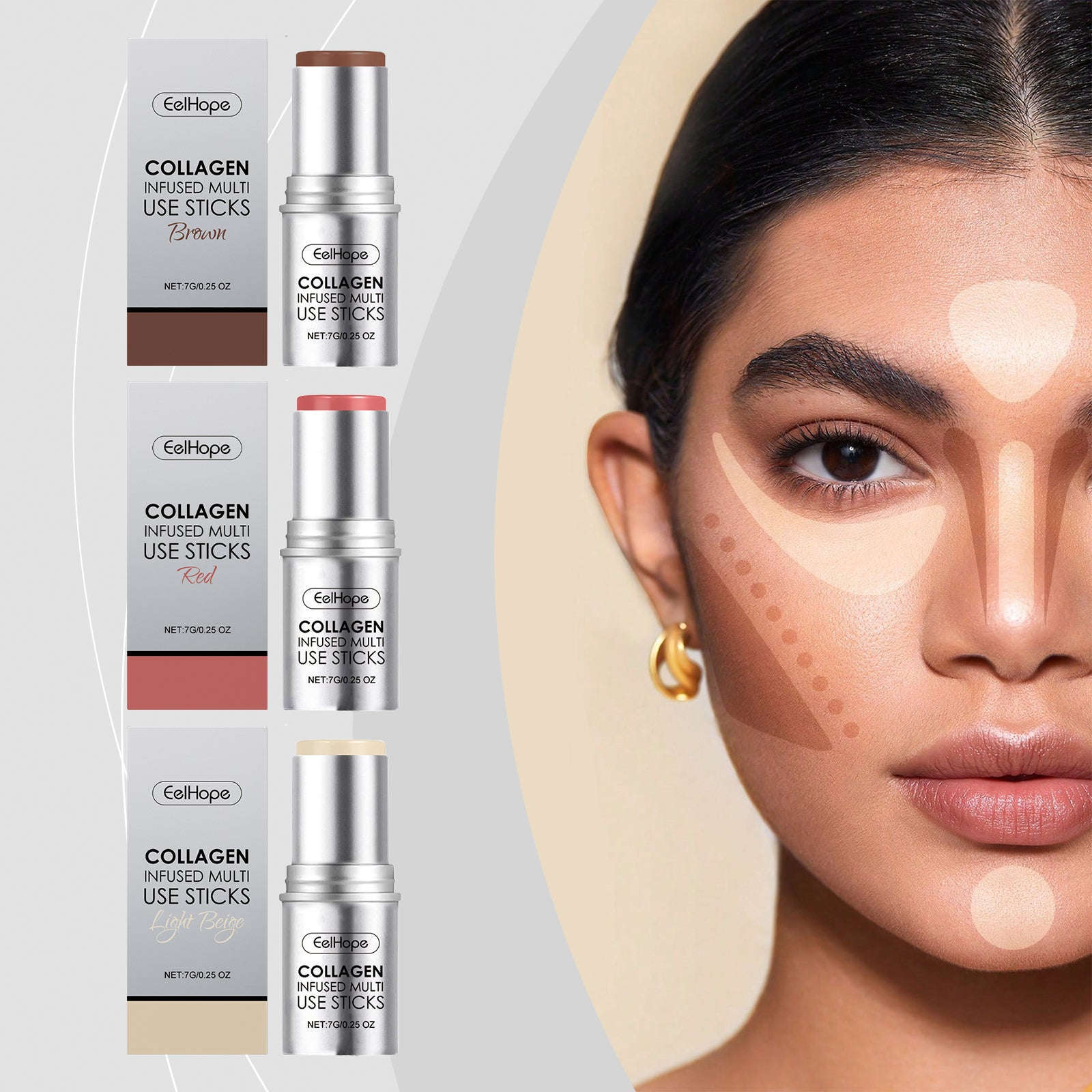 Collagen Blush Stick – Moisturizing, Natural & Multicolor Makeup - Icon Her