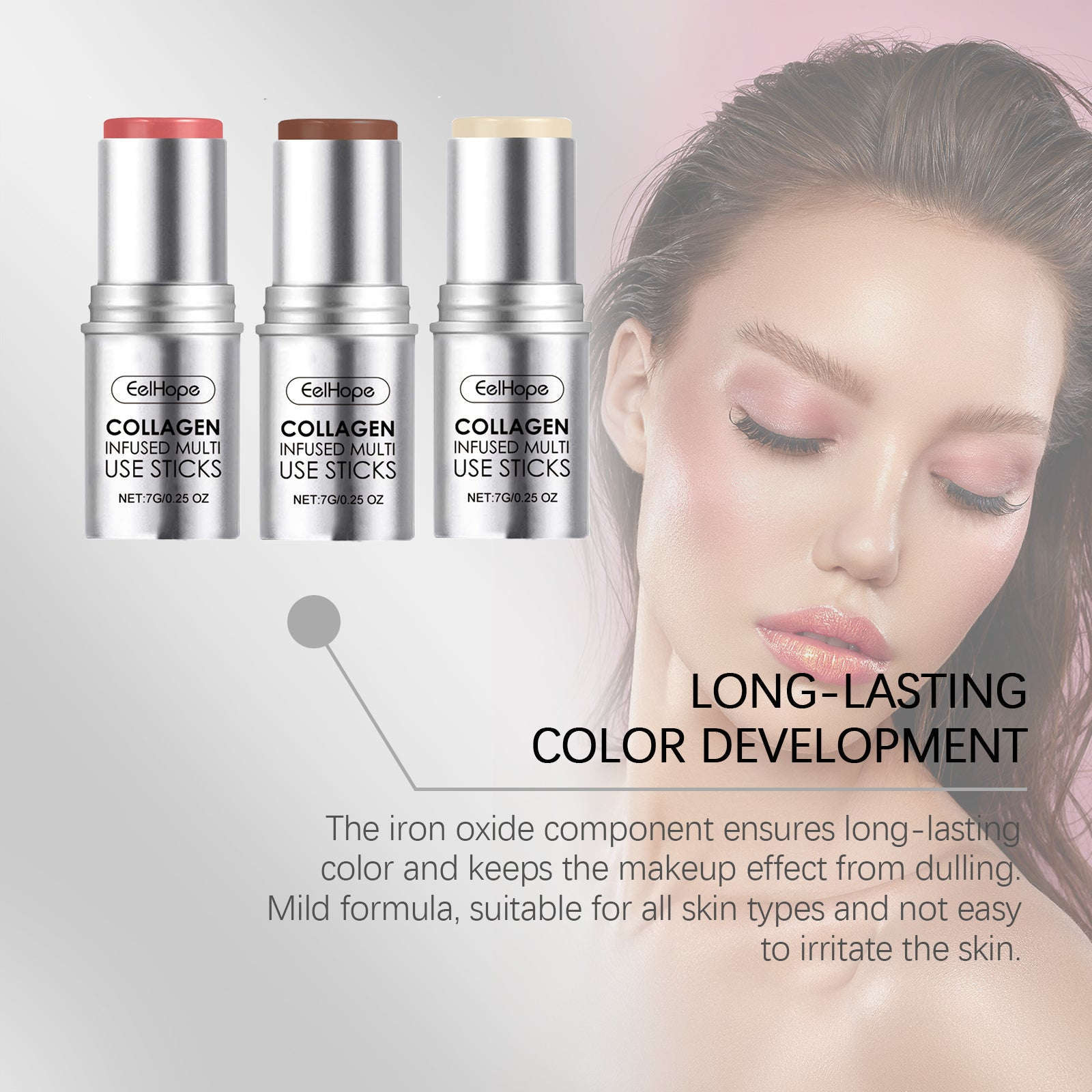Collagen Blush Stick – Natural, Moisturizing & Multi-Use Color Makeup - Icon Her