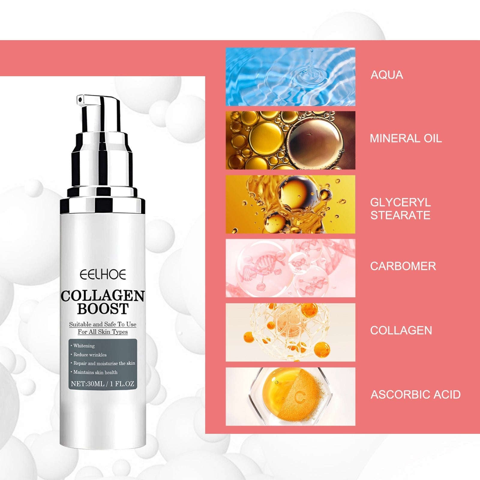Collagen Boost Cream – Hydrating, Fine Lines Reducer & Firming Skin Care - Icon Her