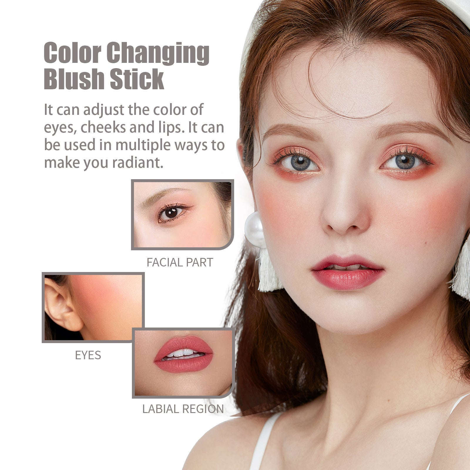 Color-Changing Blush Stick – Natural Contouring, Lip & Cheek Makeup - Icon Her