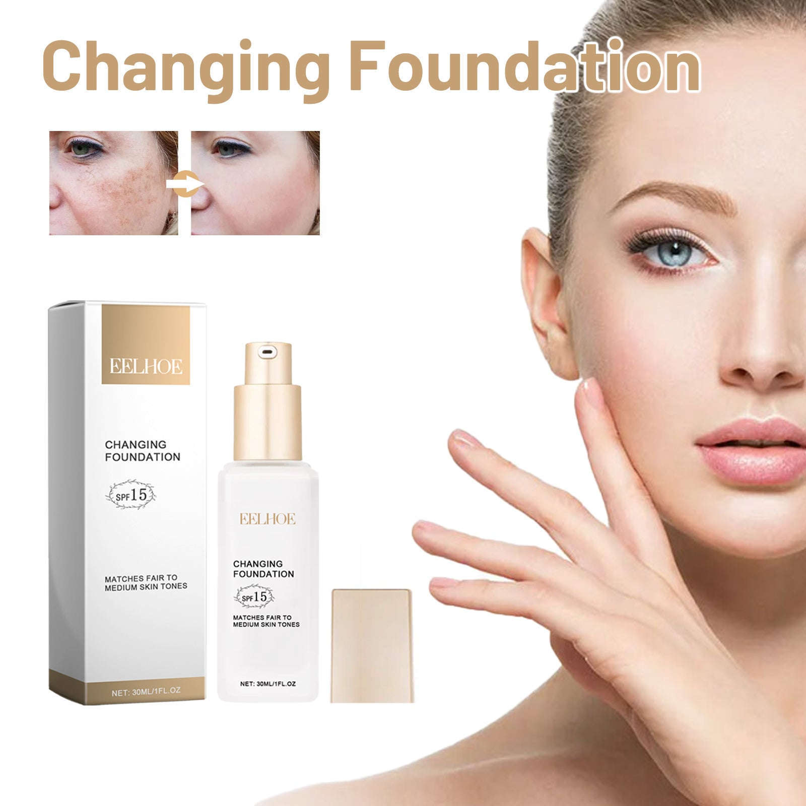 Color-Changing Foundation – Moisturizing, Concealing & Long-Lasting Natural Finish - Icon Her