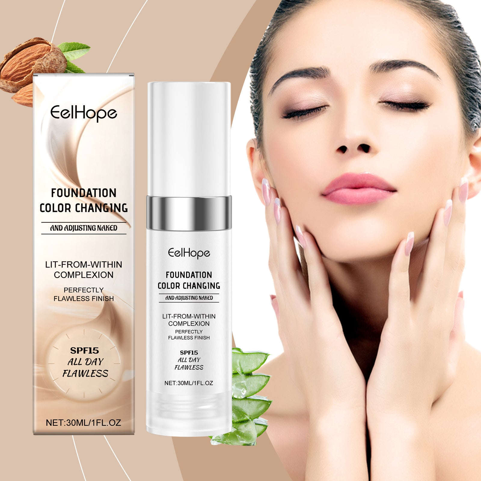 Color-Changing Hydrating Foundation - Self-Adjusting Concealer Base - Icon Her