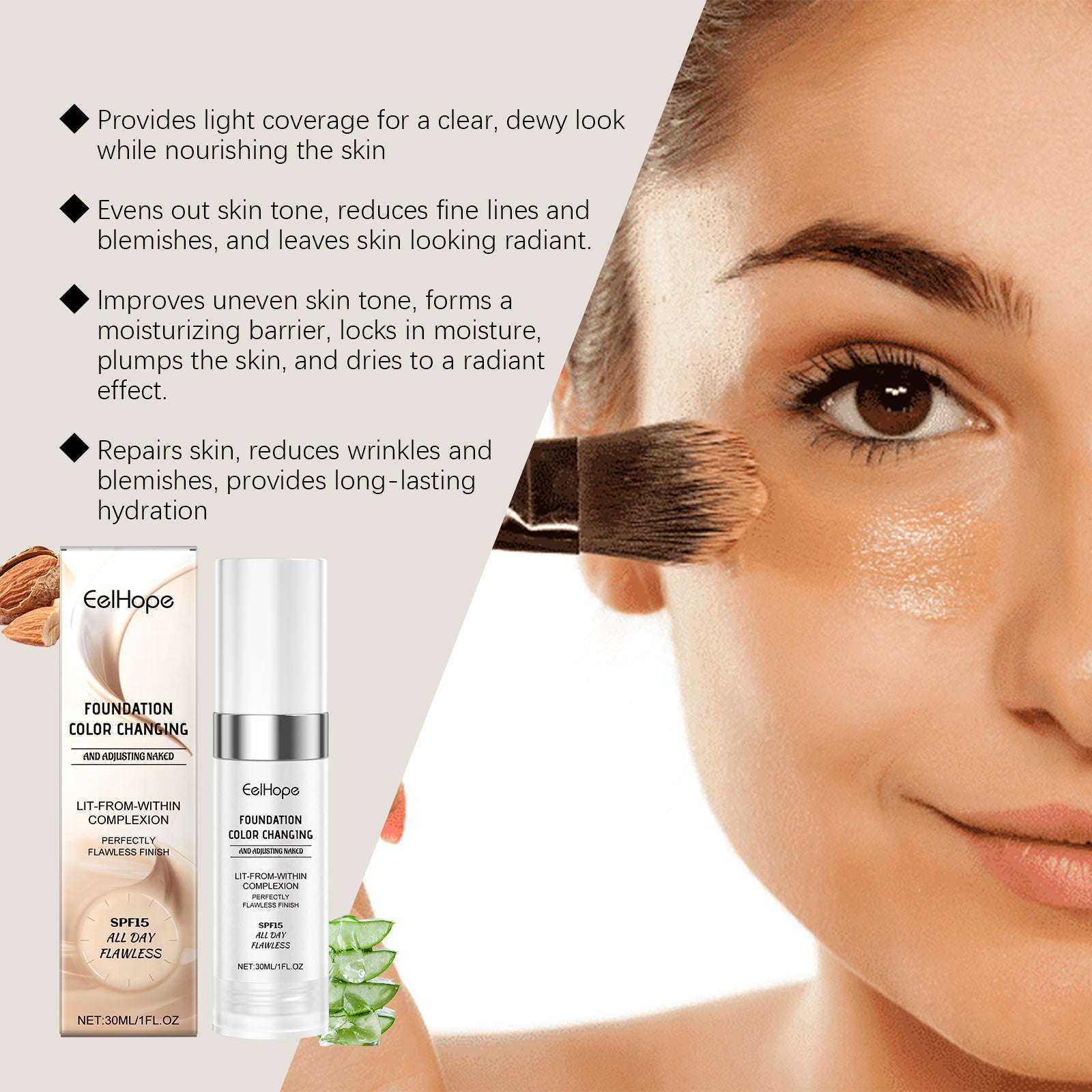 Color-Changing Hydrating Foundation - Self-Adjusting Concealer Base - Icon Her