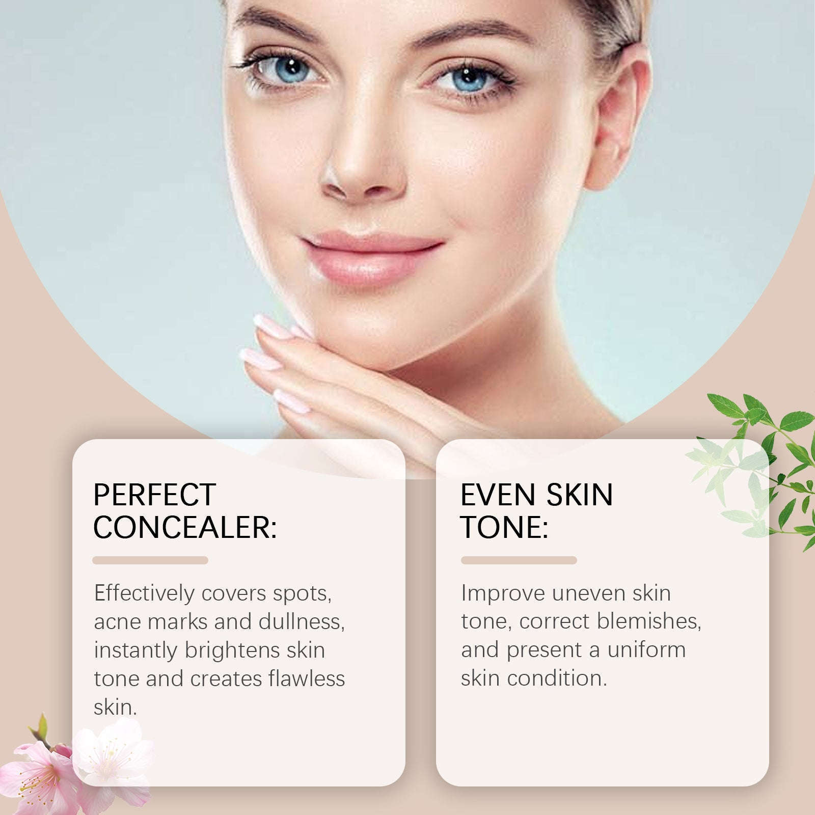 Concealer Brightening Cream – Natural, Light Texture & Fresh Nude Makeup - Icon Her