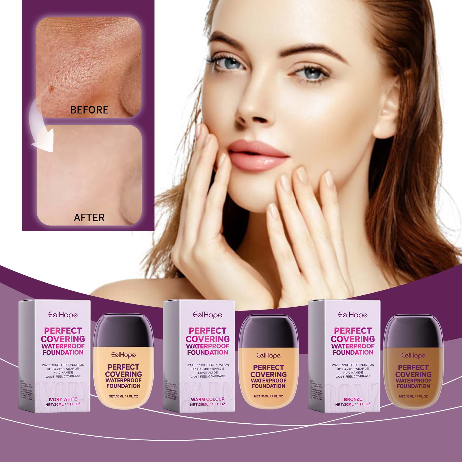 Concealer Liquid Foundation – Brightening, Moisturizing & Lightweight - Icon Her
