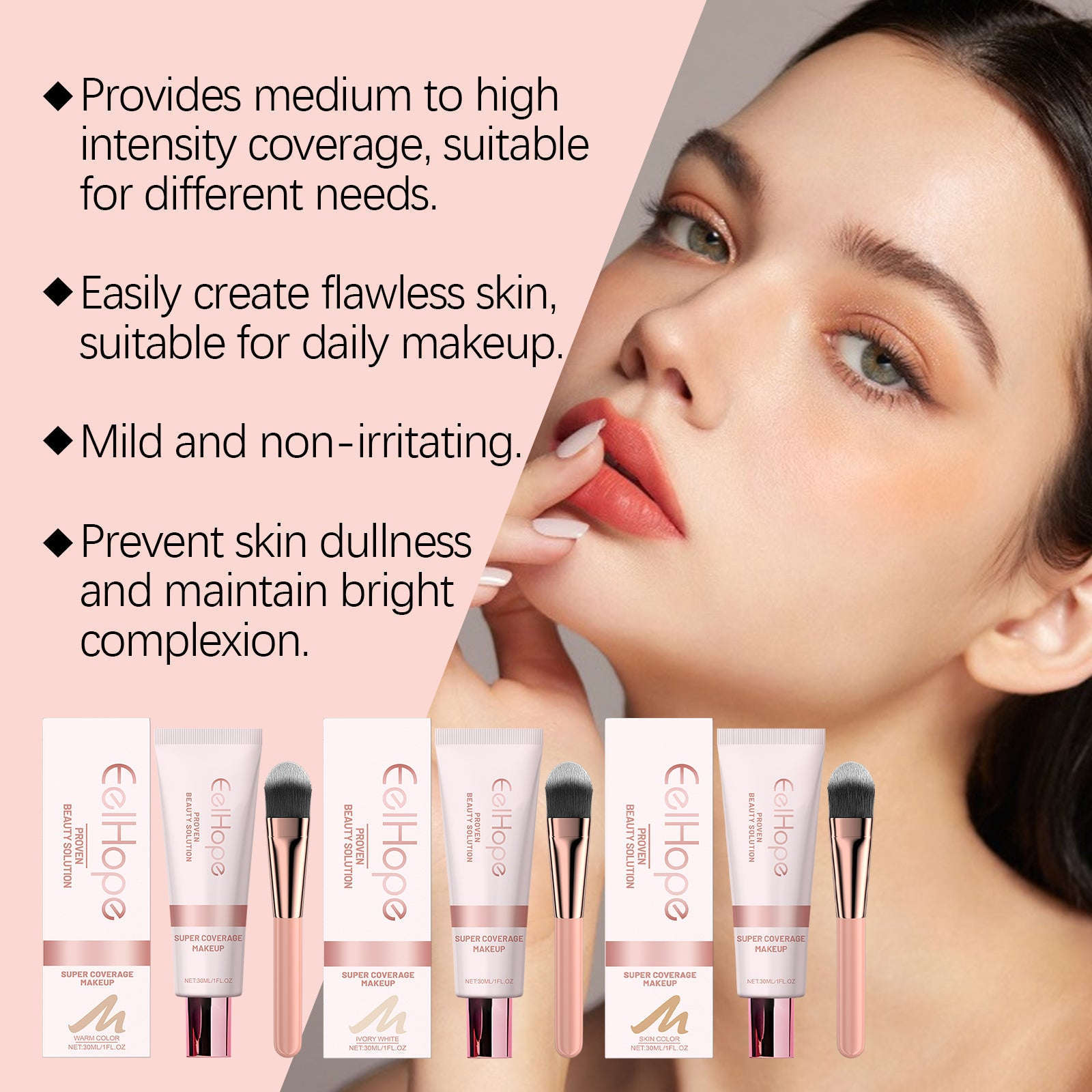 Concealer Liquid Foundation - Lightweight, Hydrating & High-Coverage Base - Icon Her