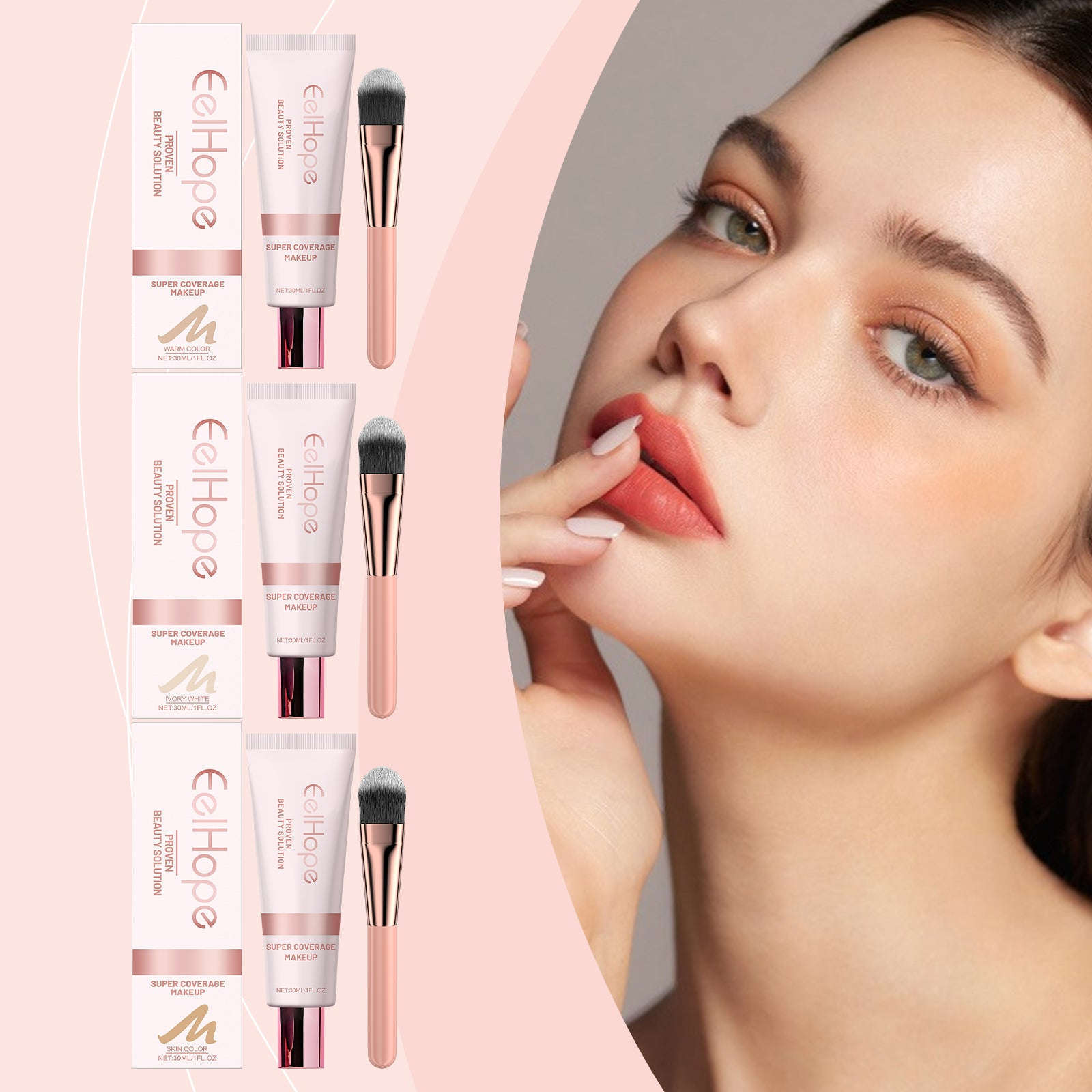 Concealer Liquid Foundation - Lightweight, Hydrating & High-Coverage Base - Icon Her