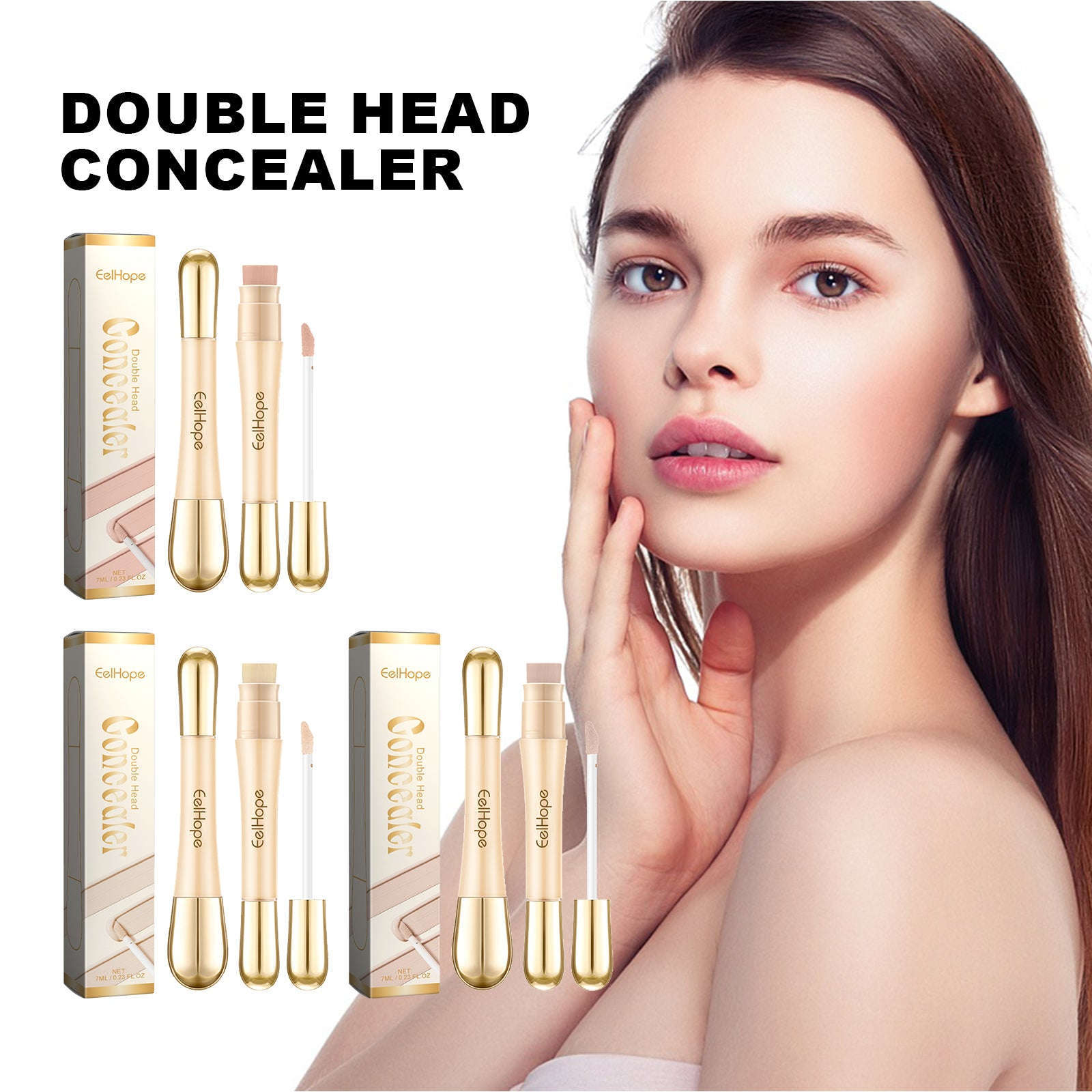 Double-Head Concealer Stick – Brightening, Waterproof & Blendable - Icon Her