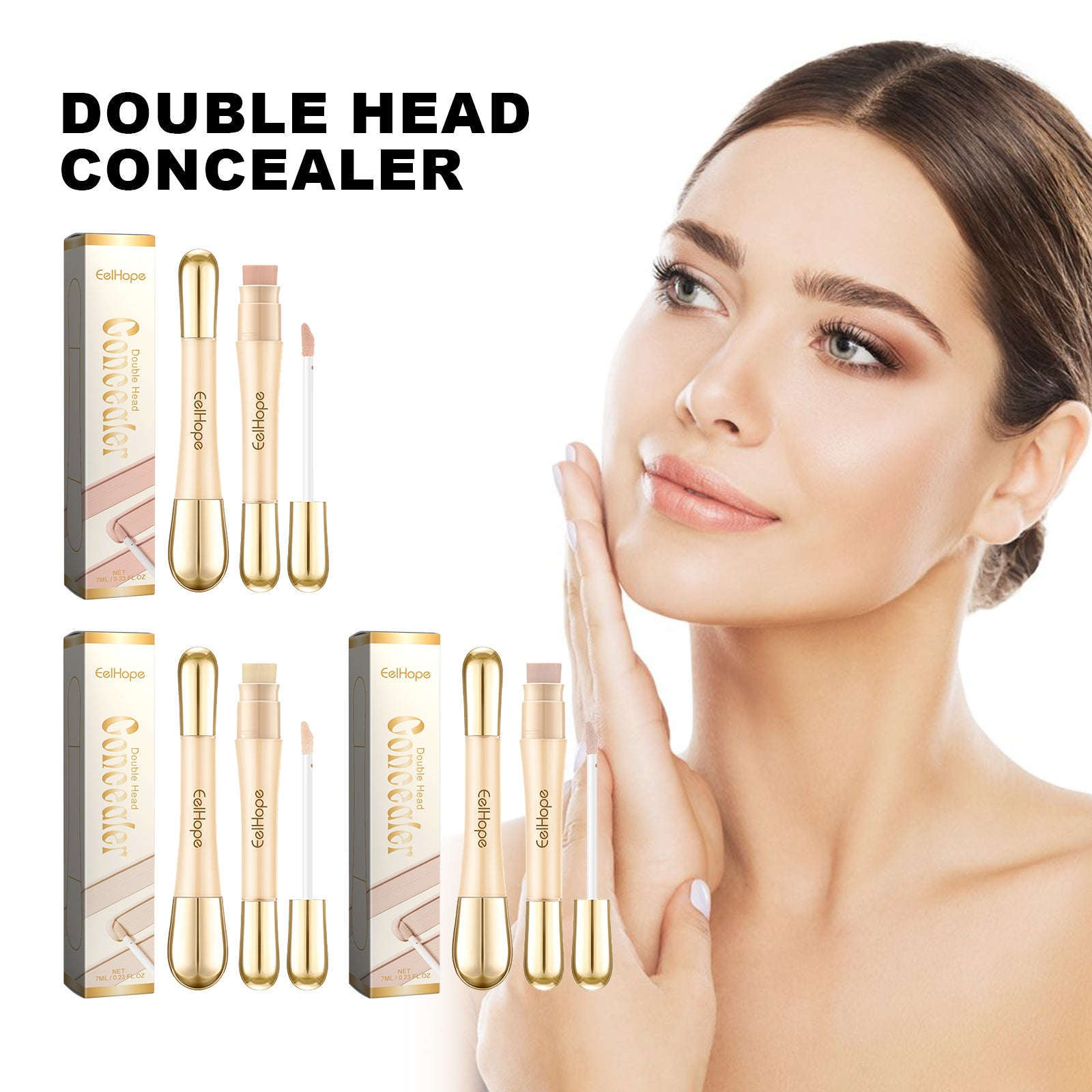 Double-Head Concealer Stick – Brightening, Waterproof & Easy Application - Icon Her