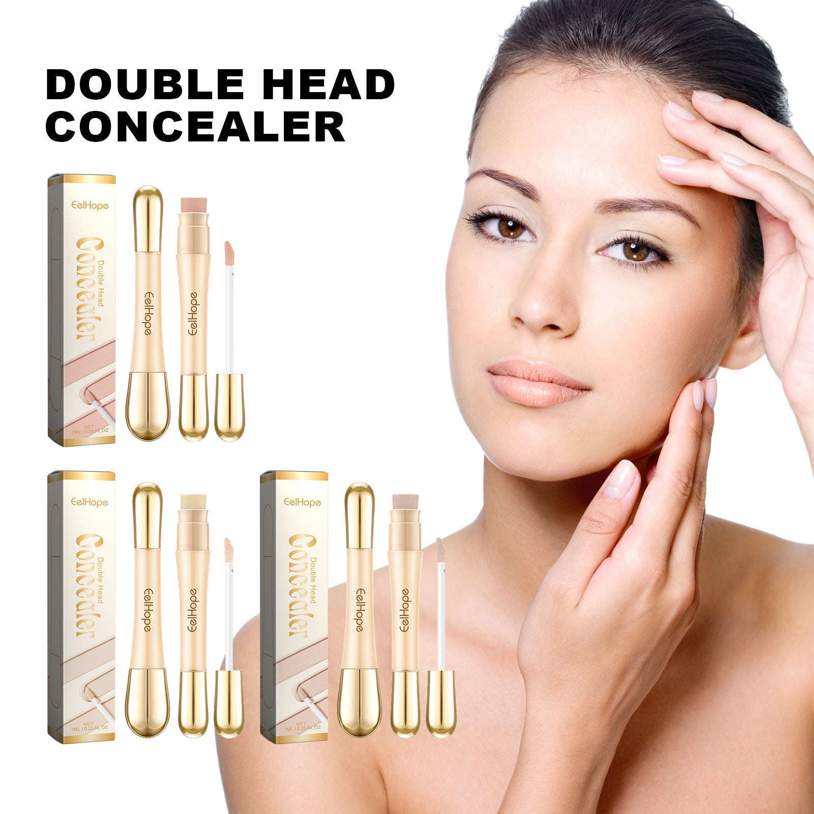 Double-Head Concealer Stick – Brightening, Waterproof & Long-Lasting - Icon Her