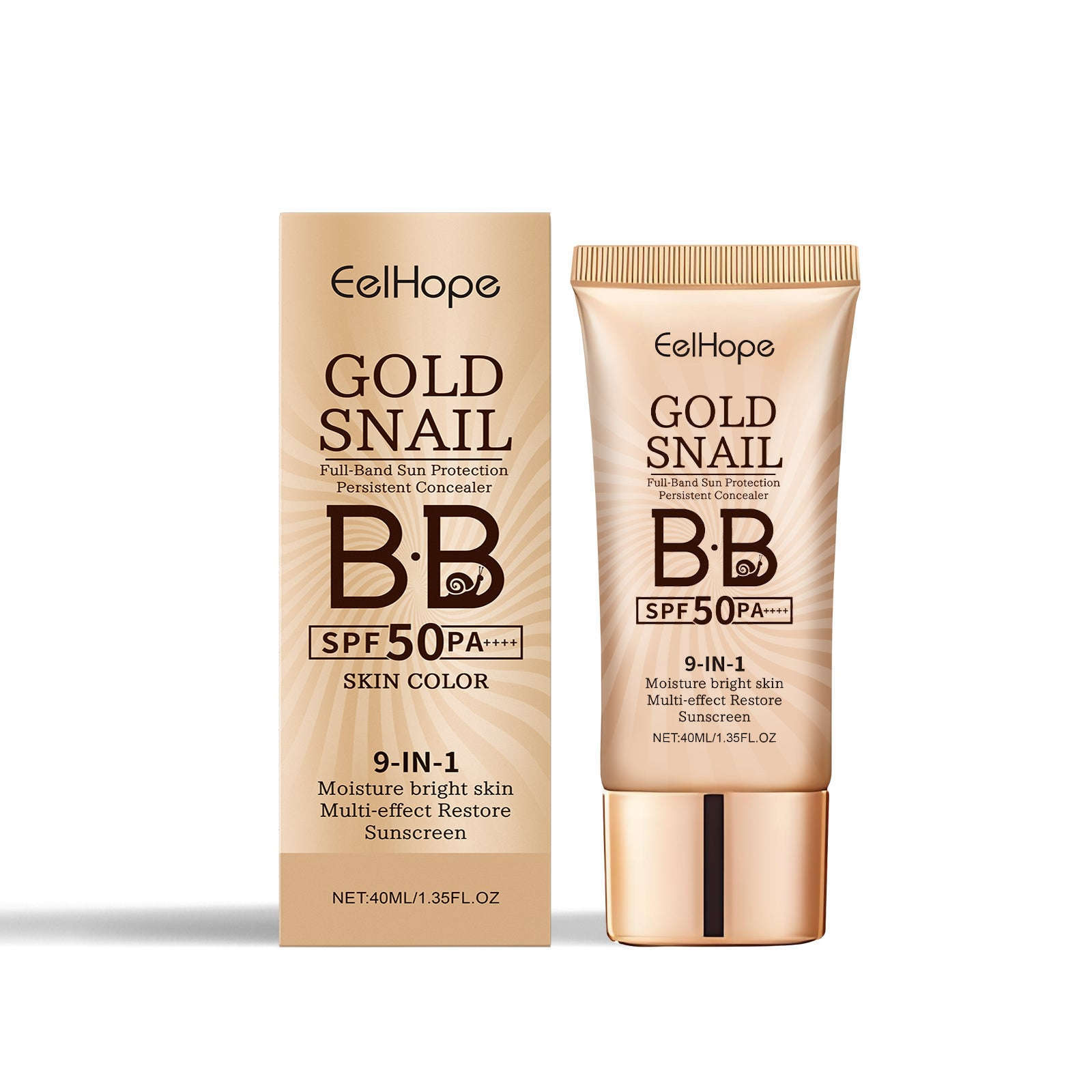 Gold Snail Protective BB Cream - Moisturizing & Waterproof Concealer Base - Icon Her