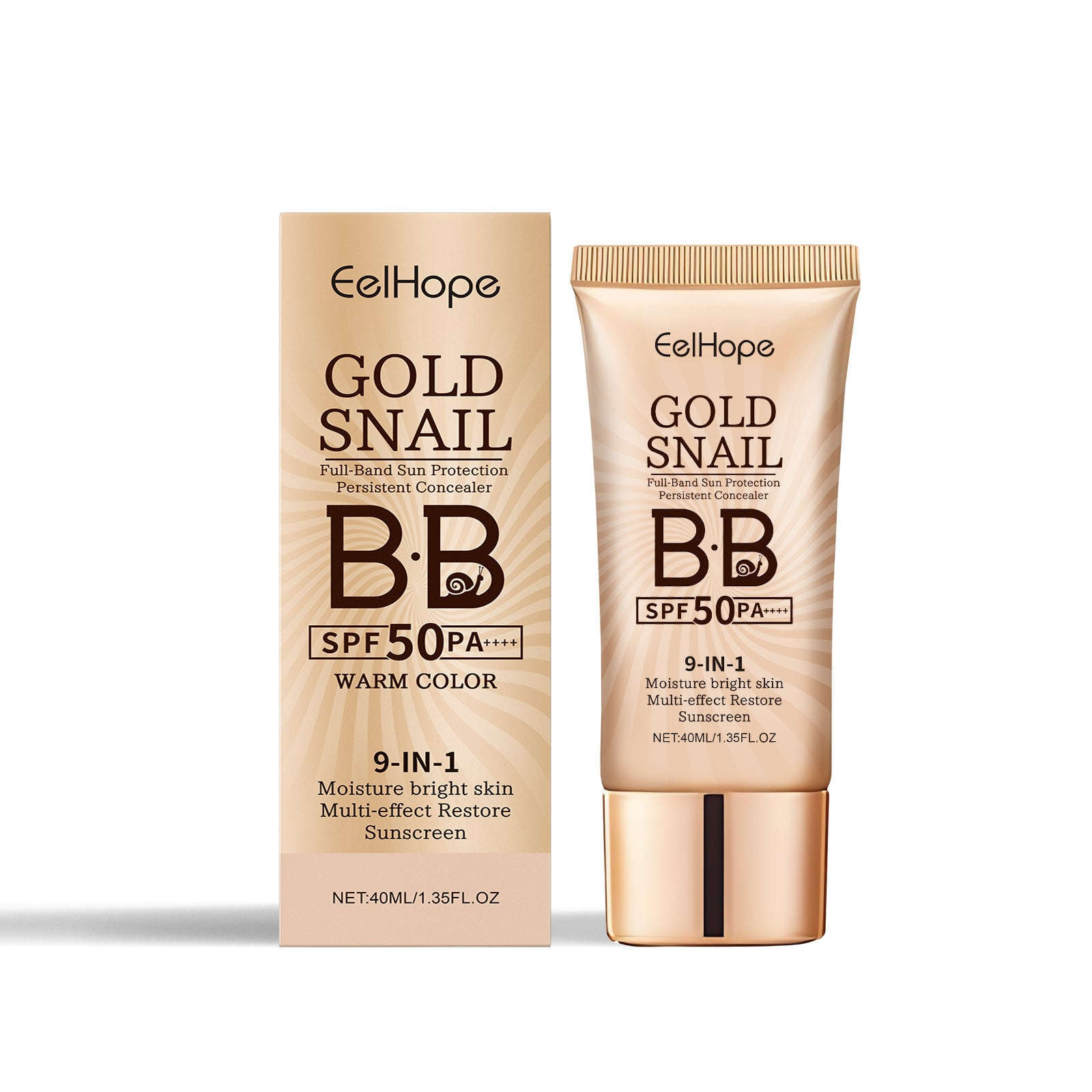 Gold Snail Protective BB Cream - Moisturizing & Waterproof Concealer Base - Icon Her