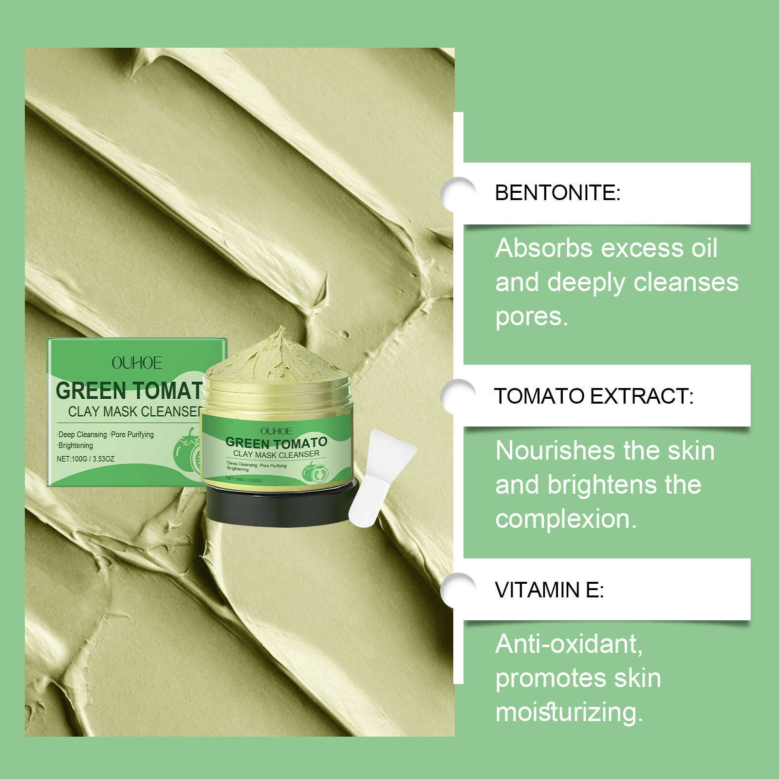 Green Tomato Clay Mask – Hydrating, Firming & Pore Purifying Facial - Icon Her