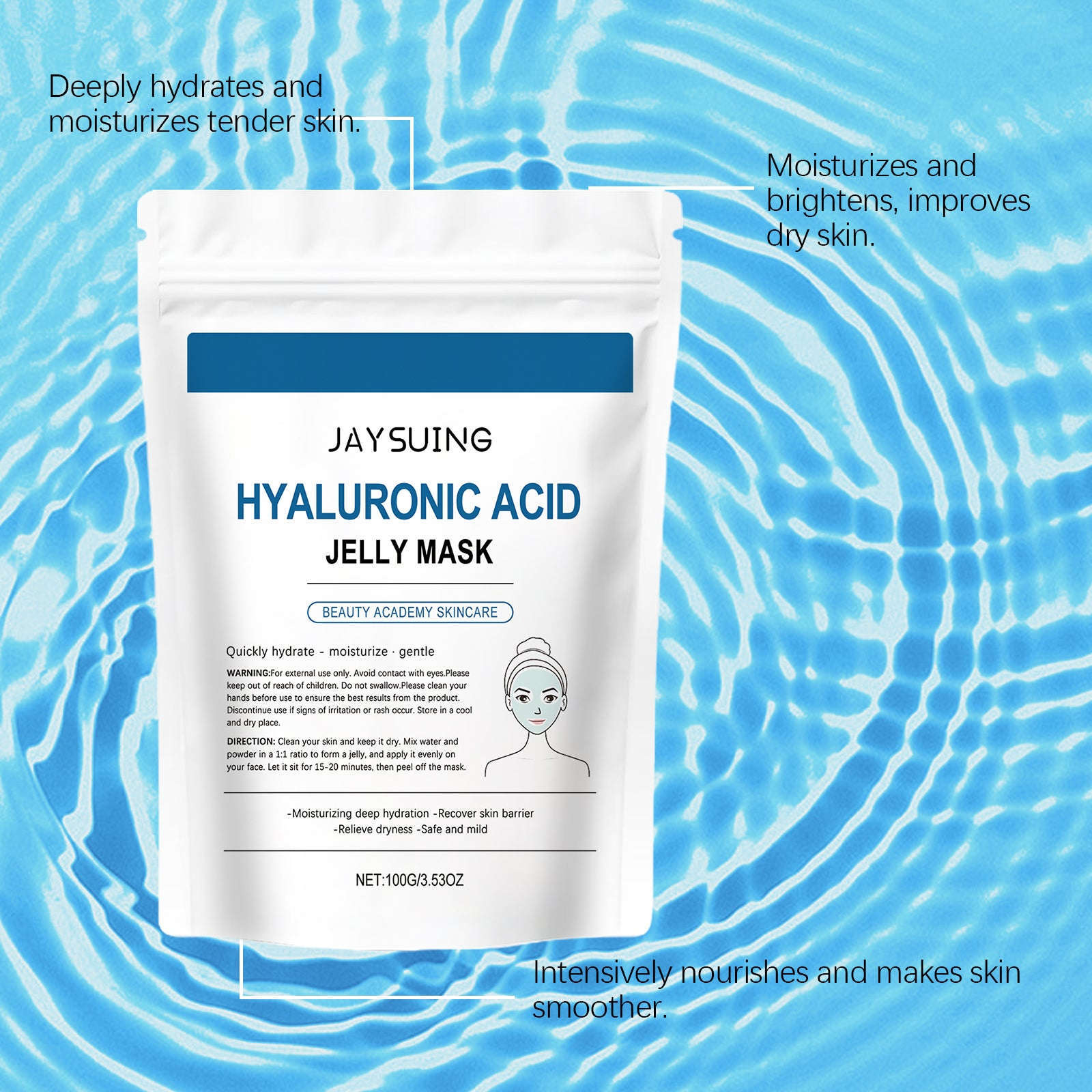 Hyaluronic Acid Jelly Mask - Deep Hydrating & Plumping Facial Jelly Mask - Icon Her