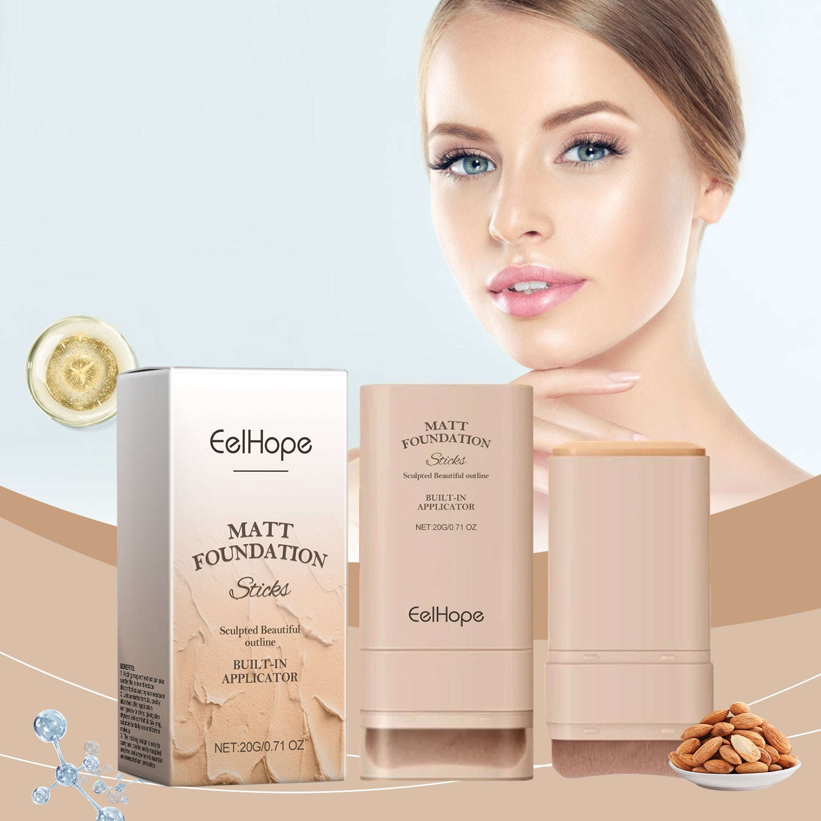 Light Transparent Concealer Foundation Stick - Hydrating & Brightening Base - Icon Her