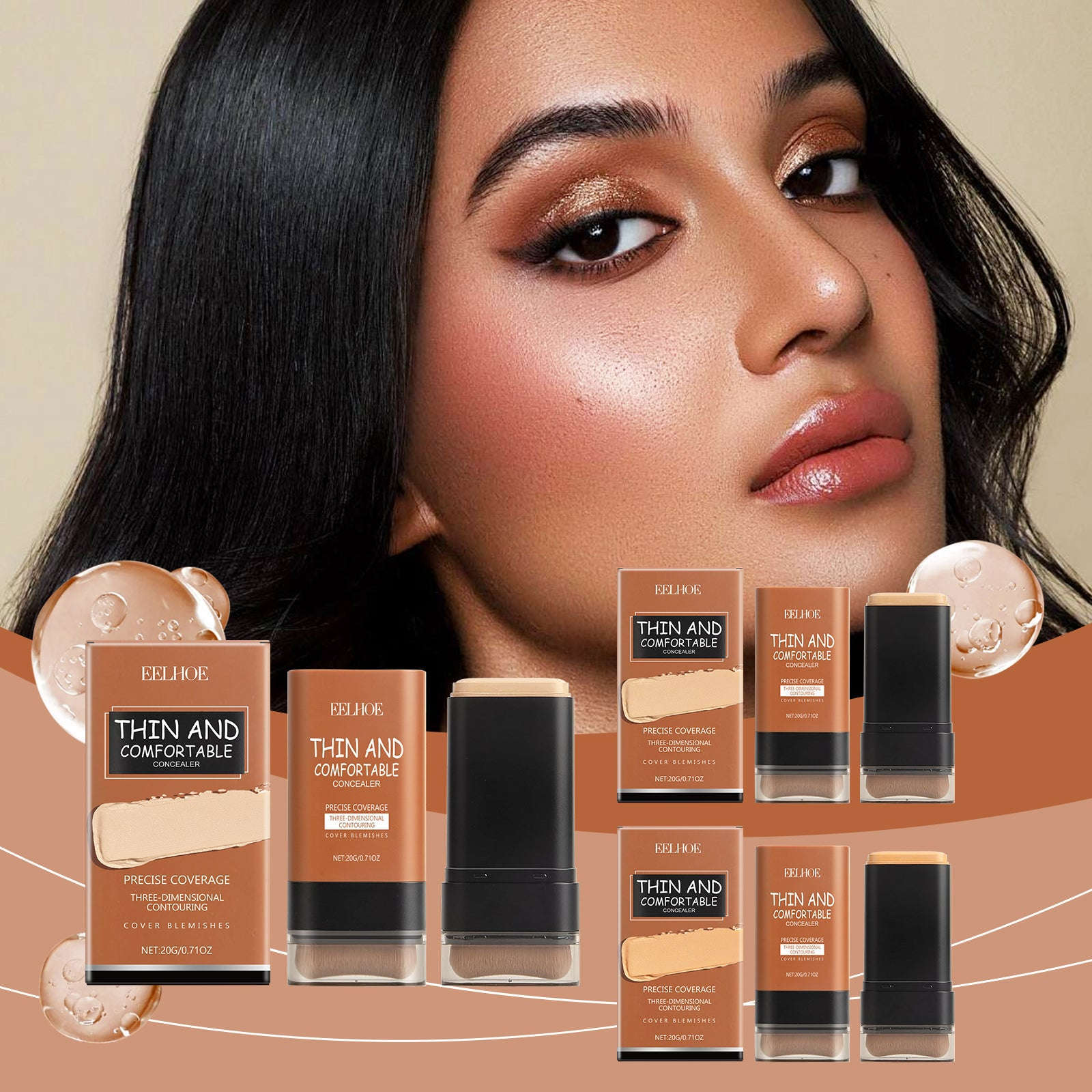Light Transparent Concealer Foundation Stick - Hydrating & Long-Wear Base - Icon Her