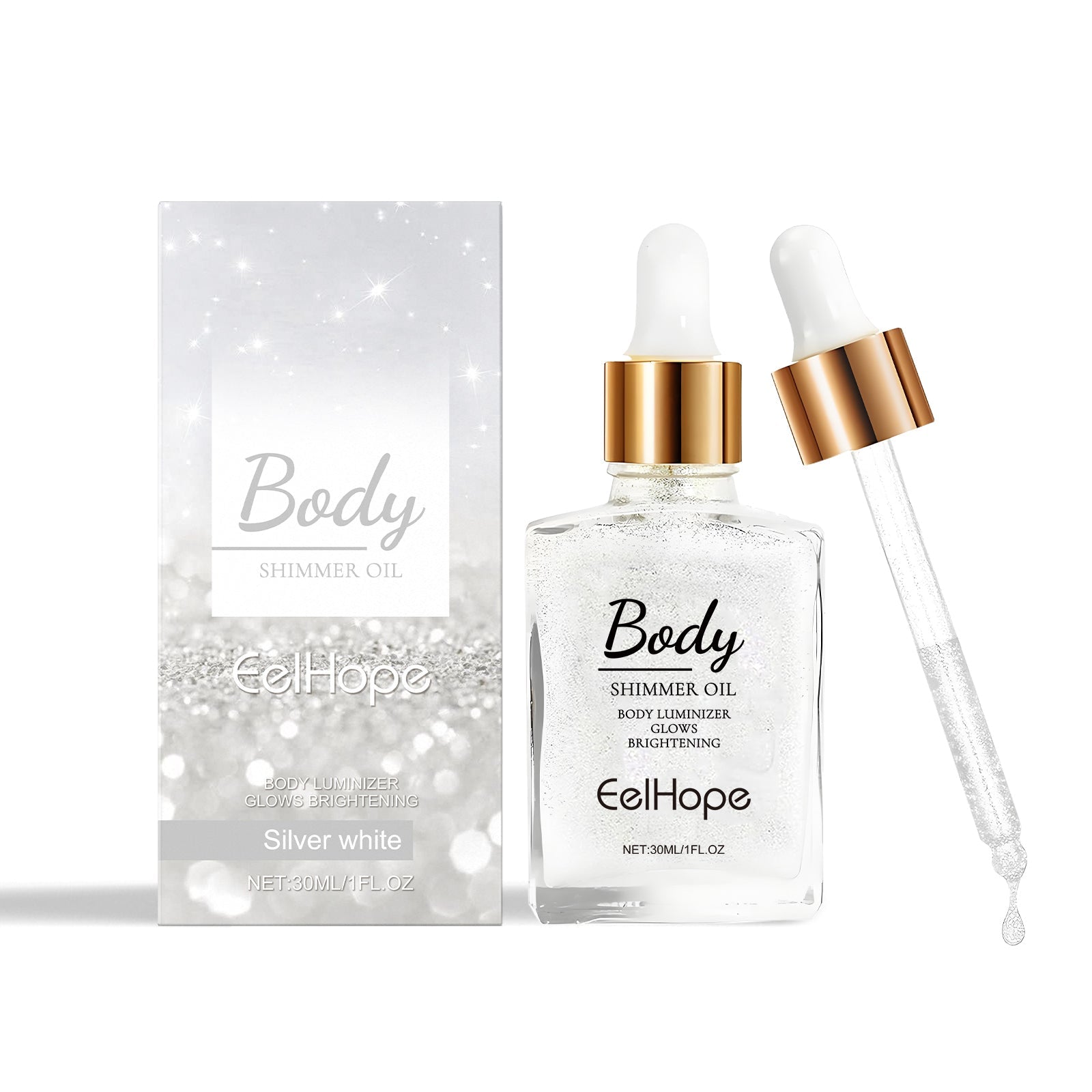 Liquid Body Glitter & Highlighter Oil - Shimmer Body & Face Glow - Icon Her