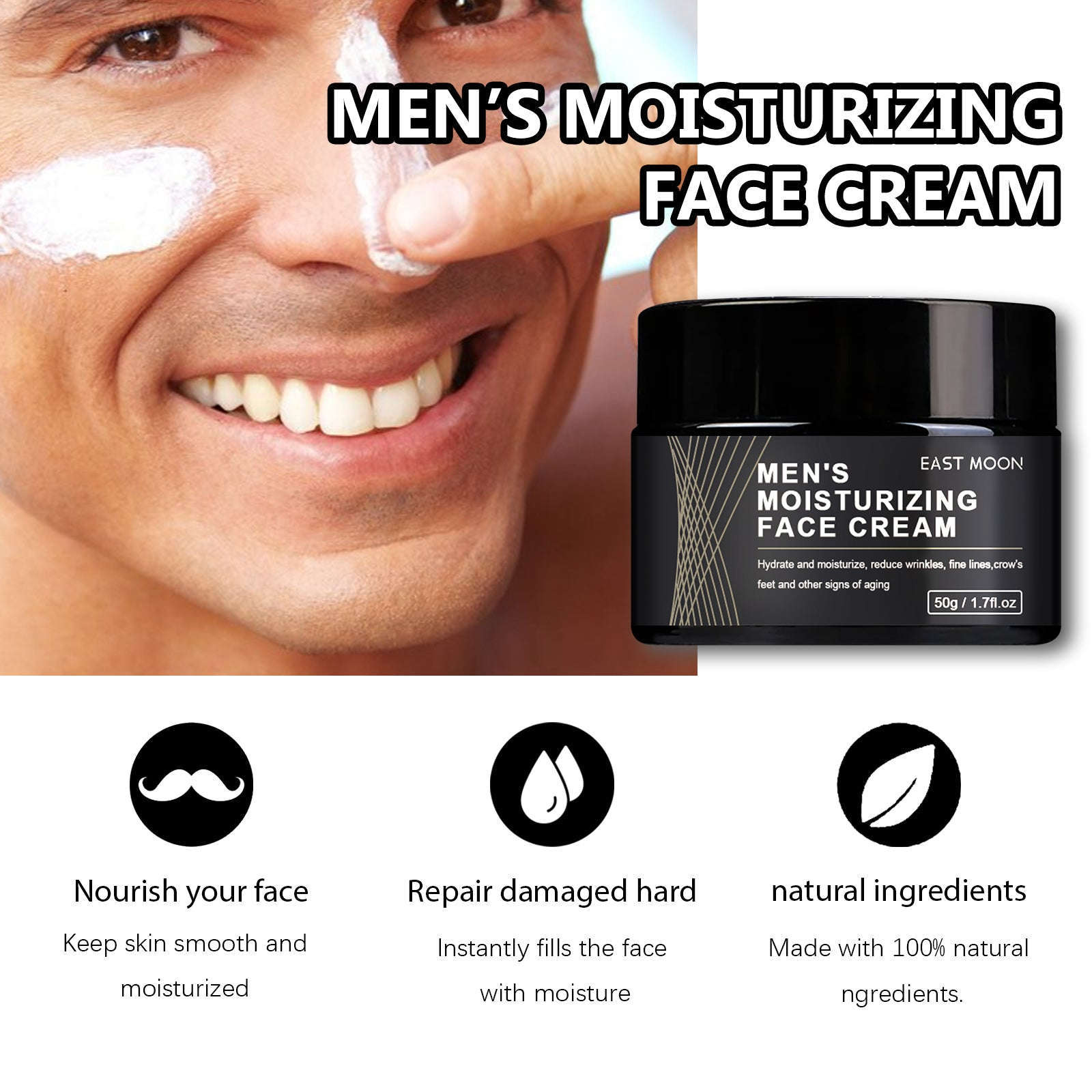 Men's Anti-Wrinkle Facial Cream - Hydrating & Firming Moisturizer - Icon Her