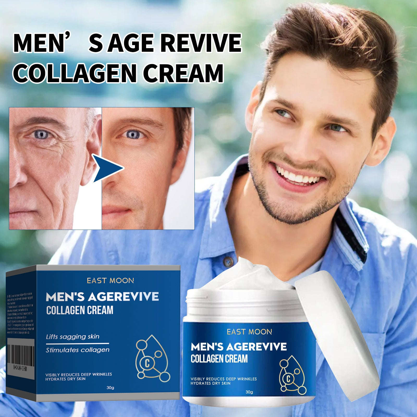 Men's Collagen Anti-Wrinkle Cream - Tightening & Firming Daily Moisturizer - Icon Her